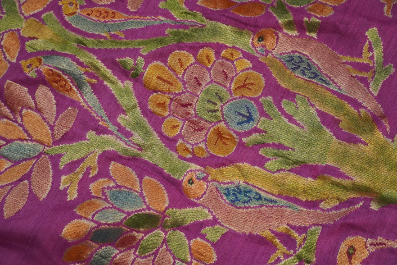 Handloom Banarasi Purple Moonga Silk Hand Brush Saree