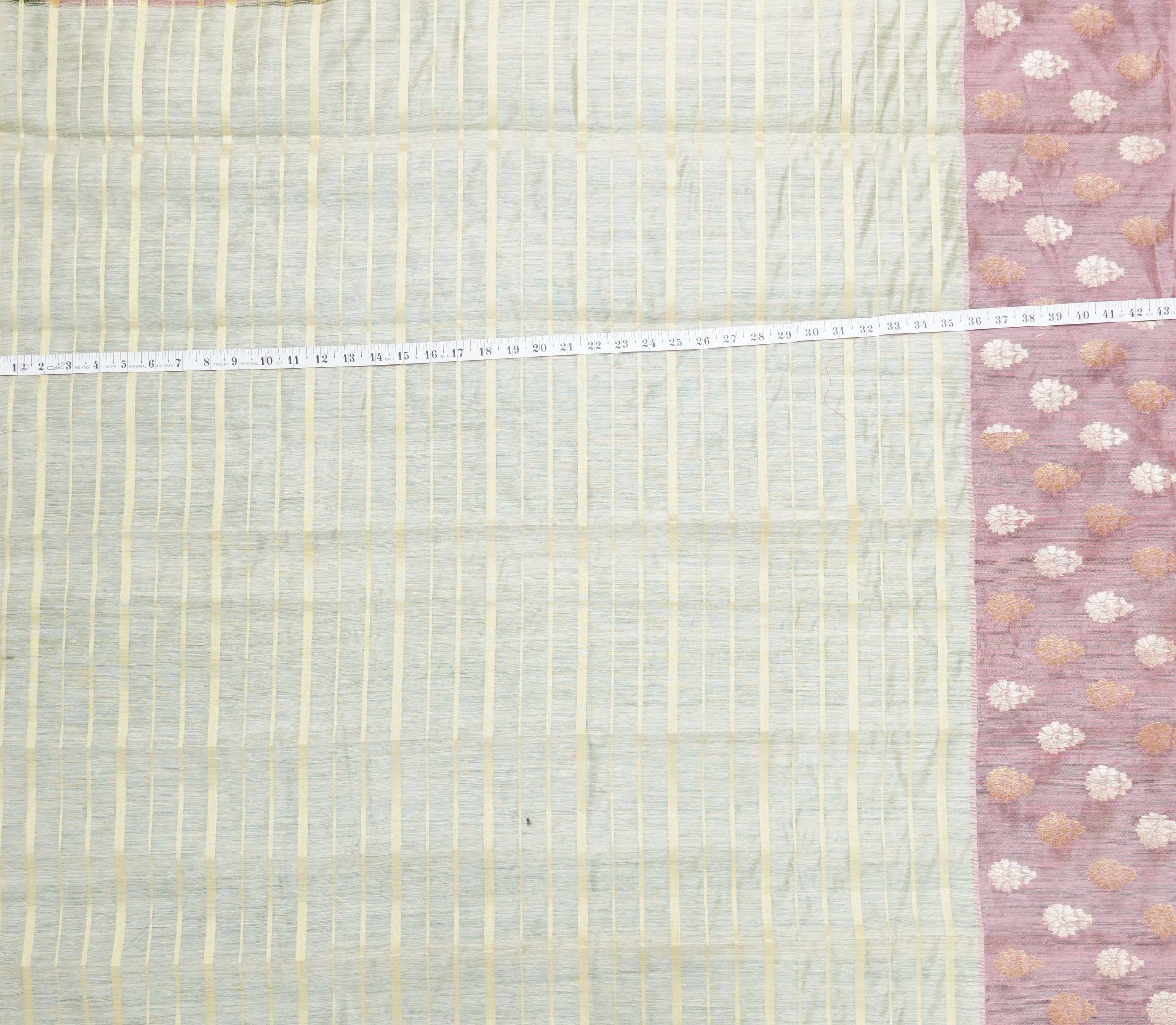Moonga Silk Handloom Banarasi Fabric with Border