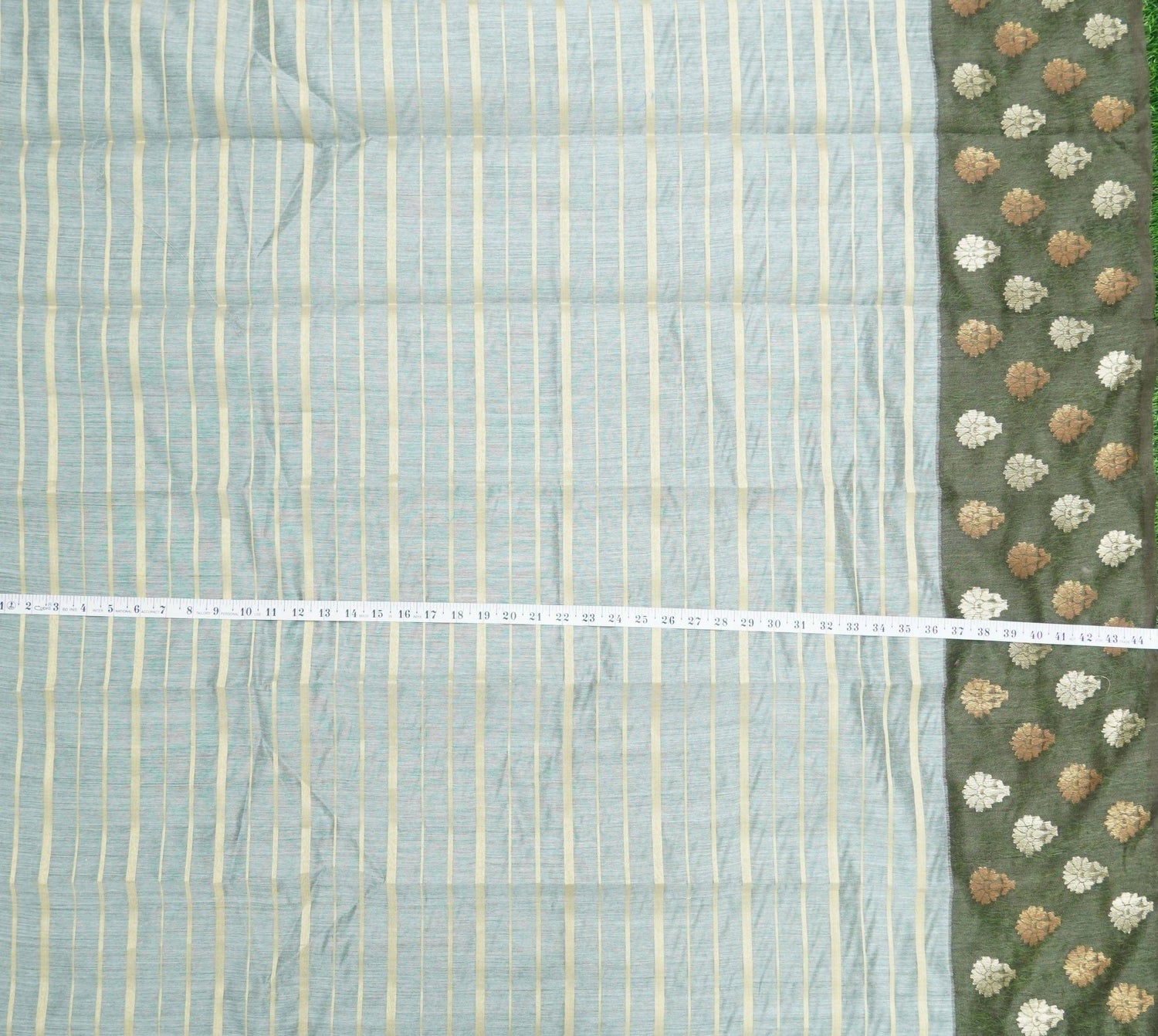 Moonga Silk Handloom Banarasi Fabric with Border