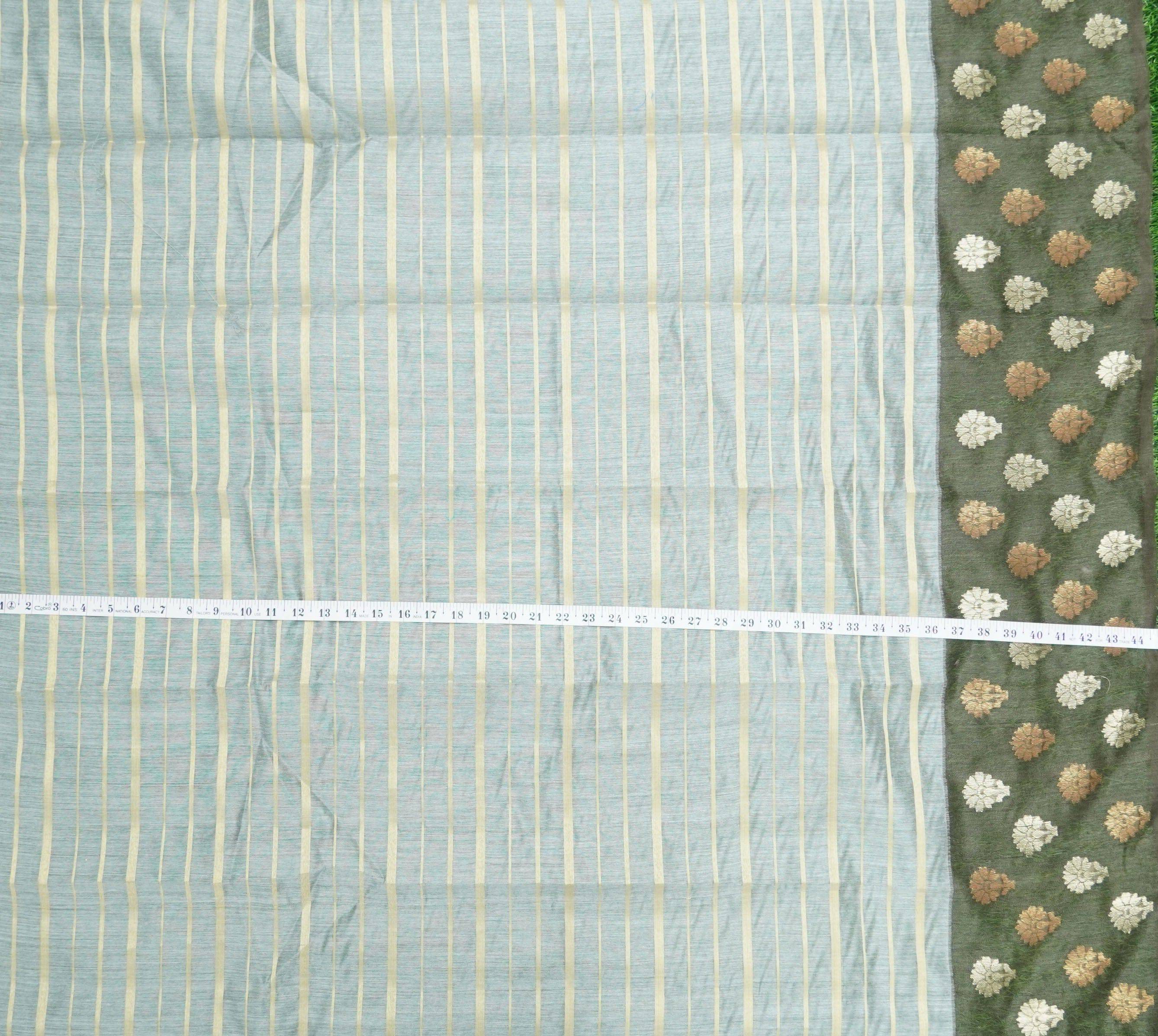 Moonga Silk Handloom Banarasi Fabric with Border