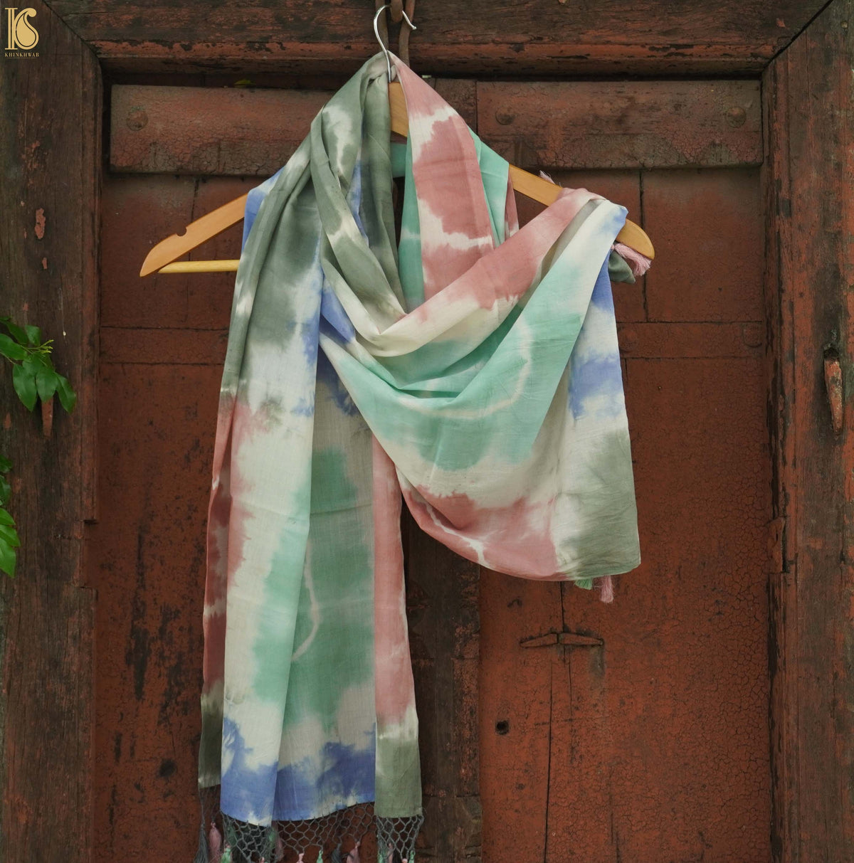 White Pure Cotton Tie Dye Stole - Khinkhwab