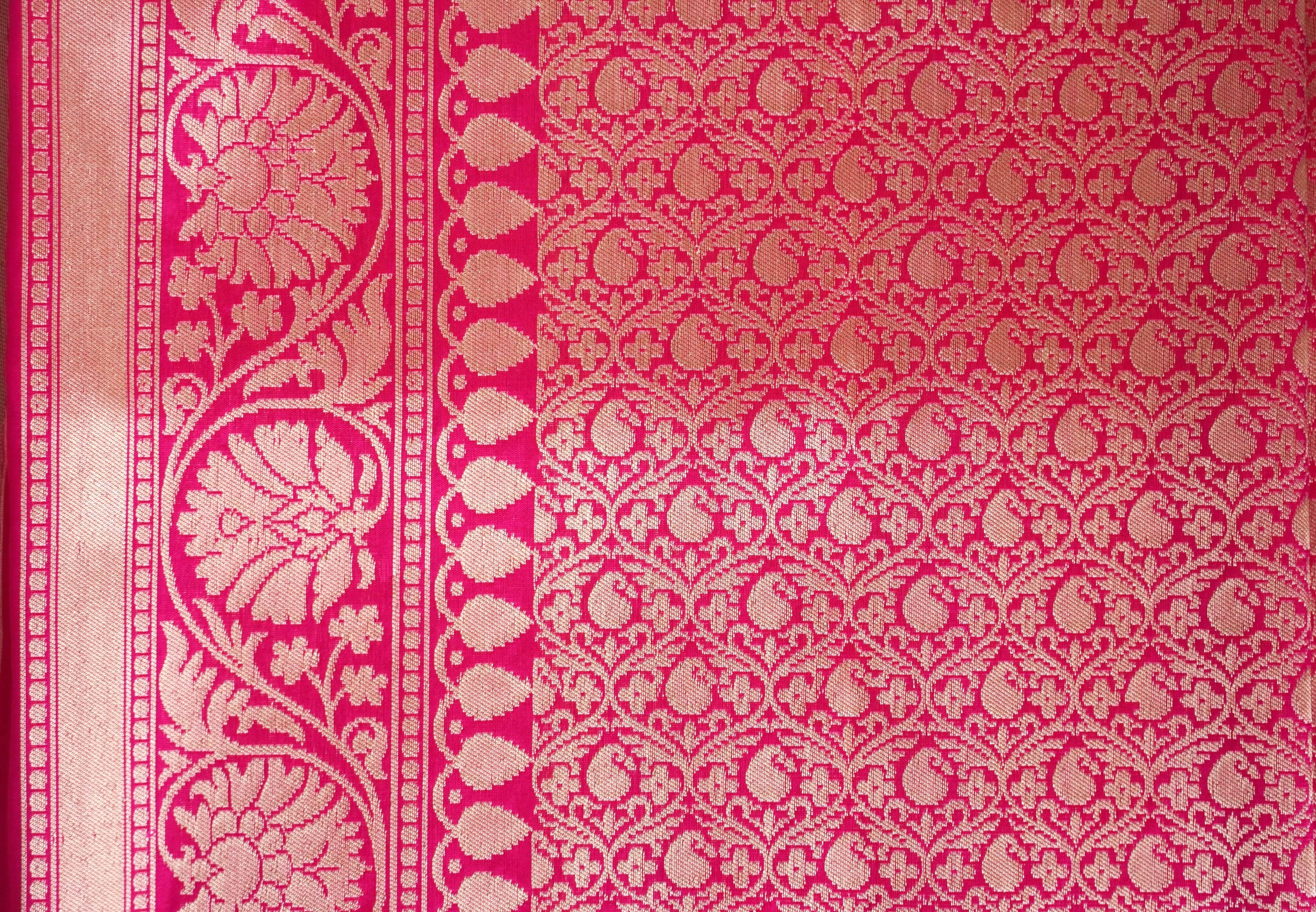 Handloom Pure Tissue Silk Orange Banarasi Saree
