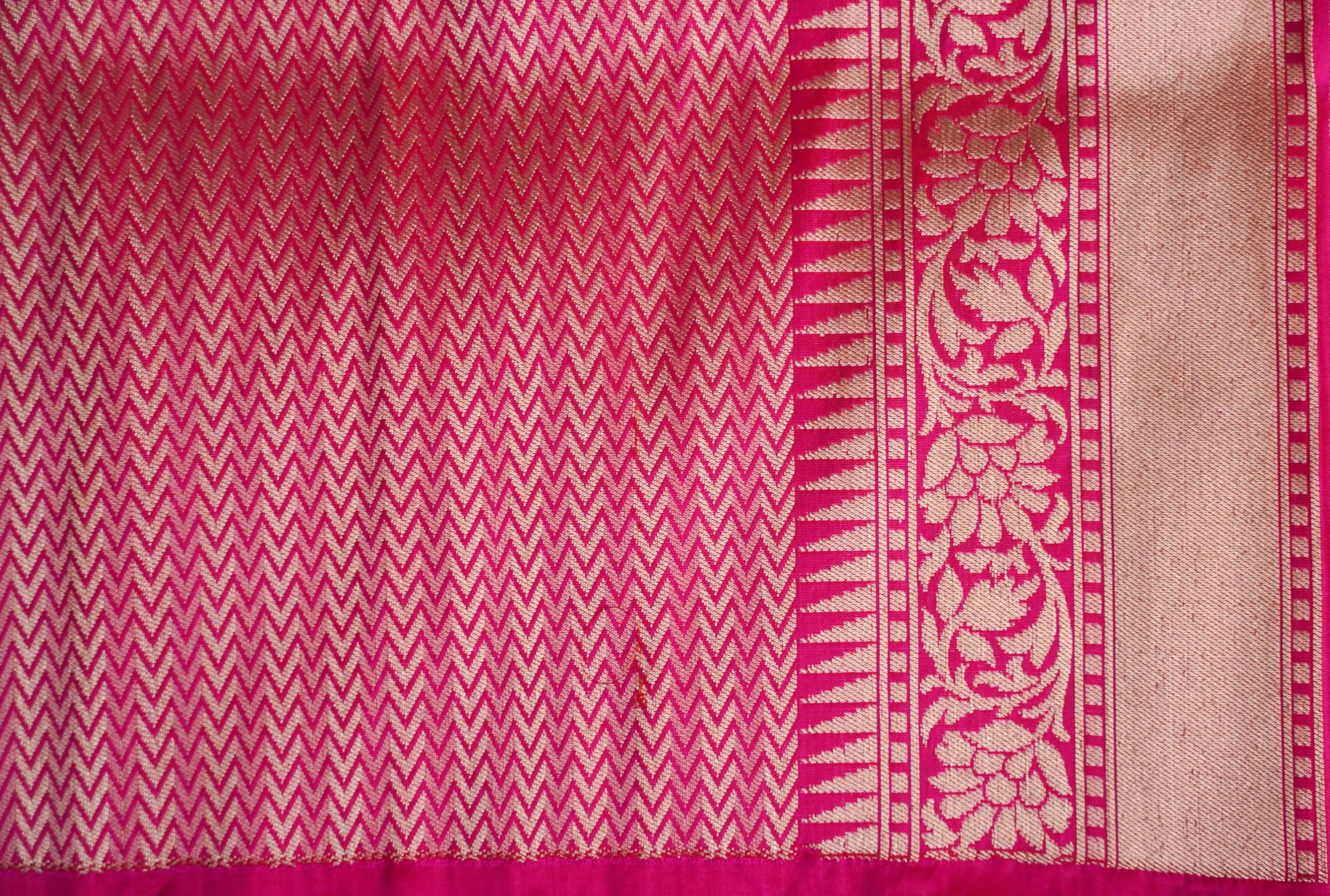 Handloom Pure Tissue Silk Orange Banarasi Saree