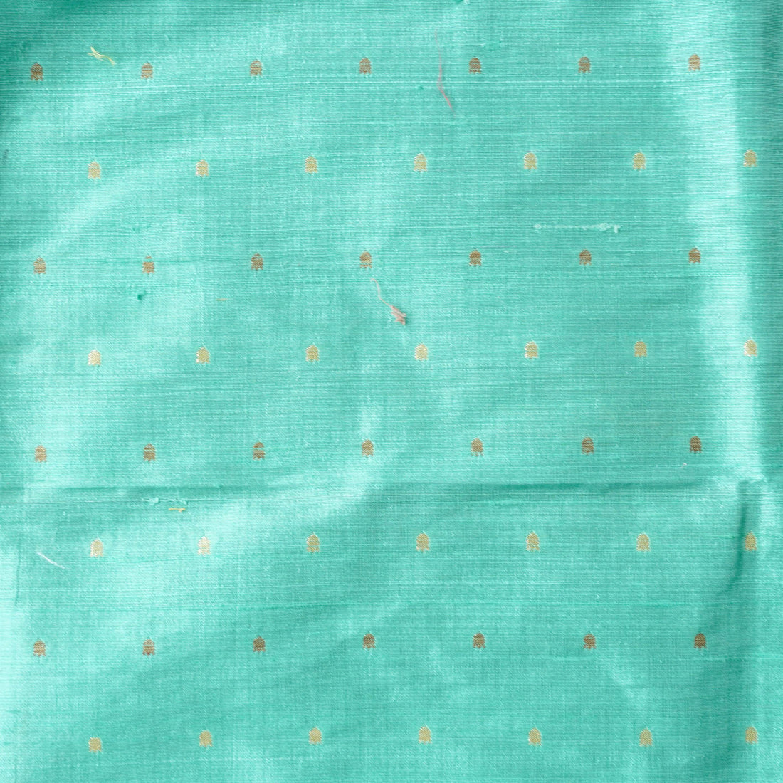 Blue Handwoven Pure Tussar Silk Banarasi Fabric