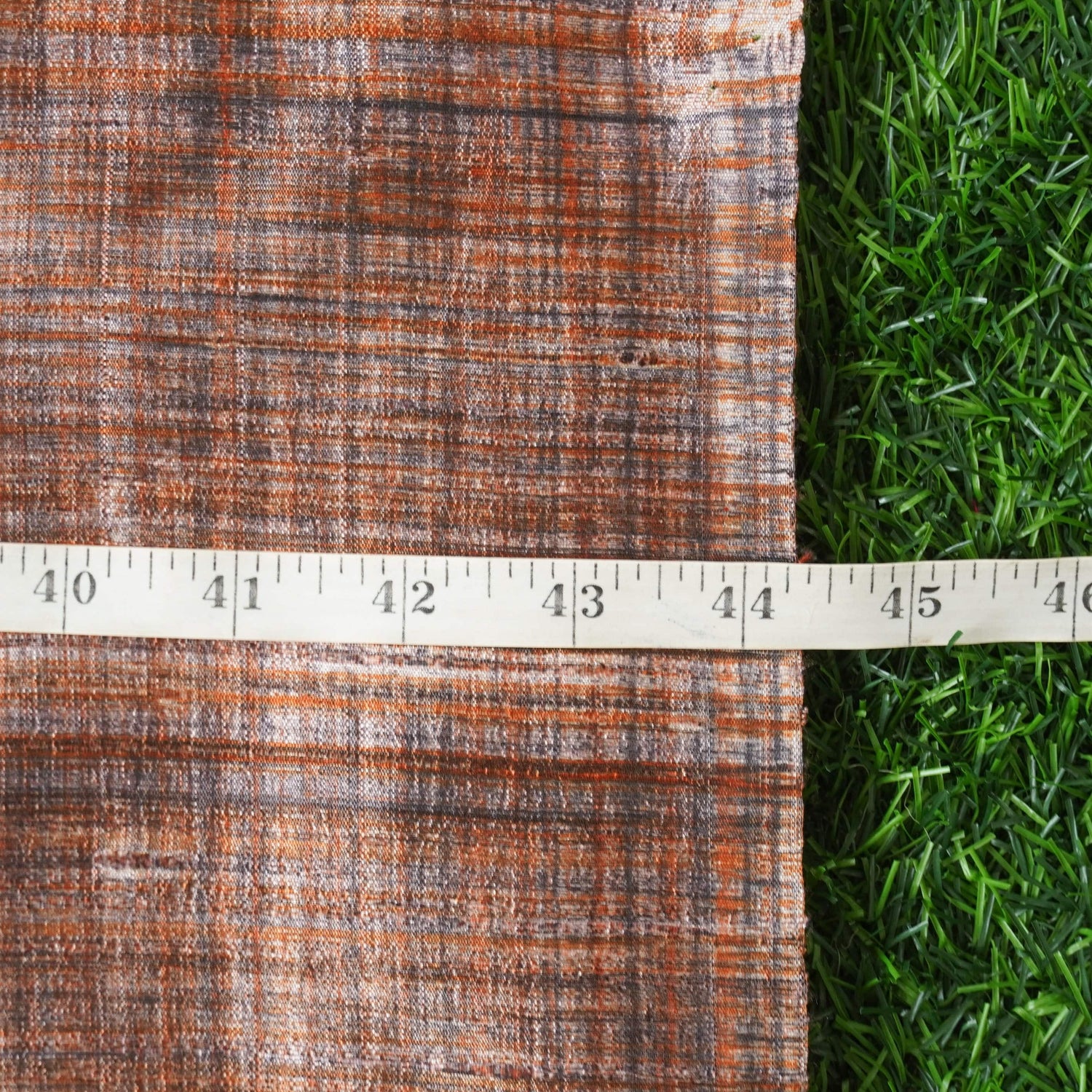 Brown Handwoven Pure Tussar Silk Banarasi Fabric