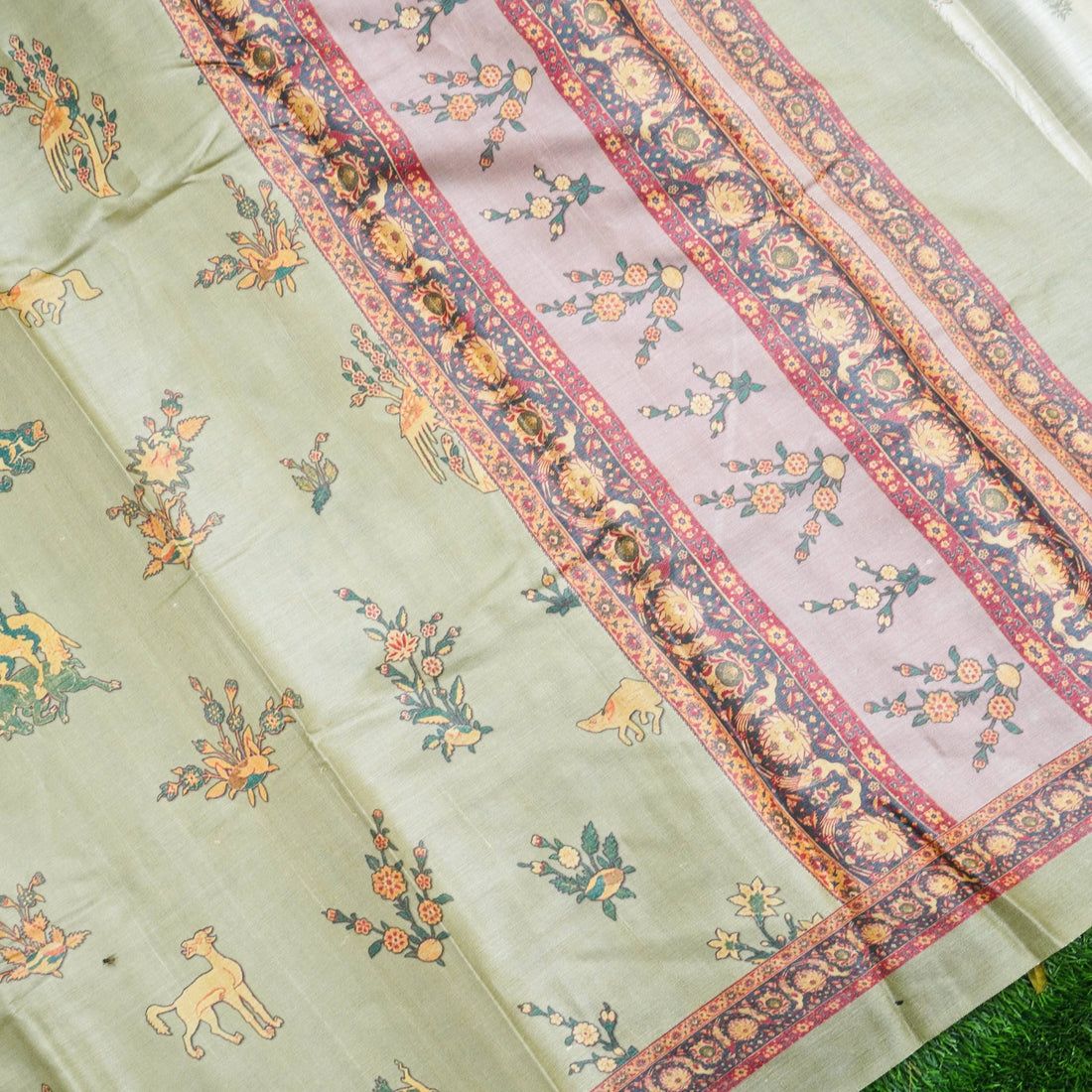 Tussar Silk Floral Print Saree