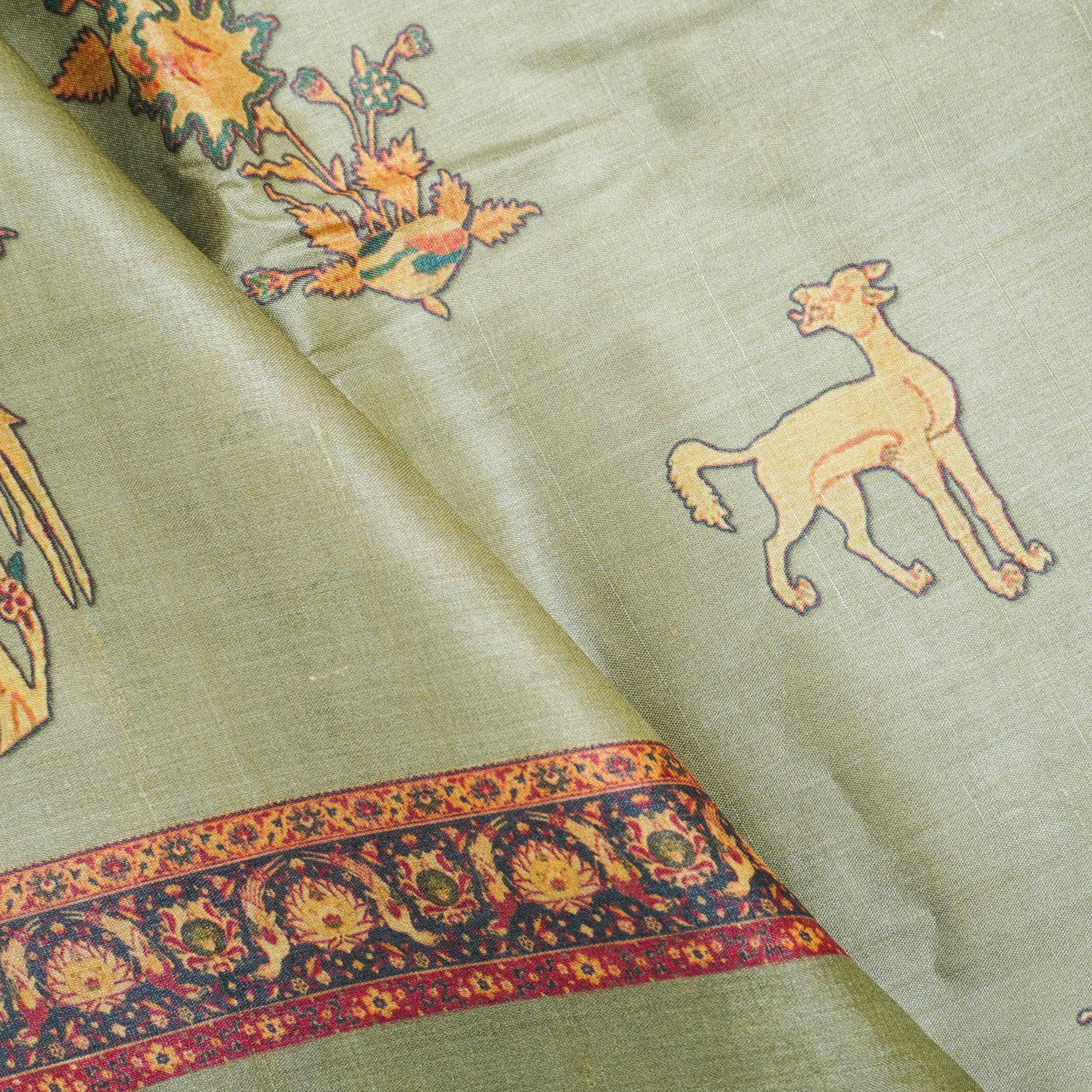 Tussar Silk Floral Print Saree