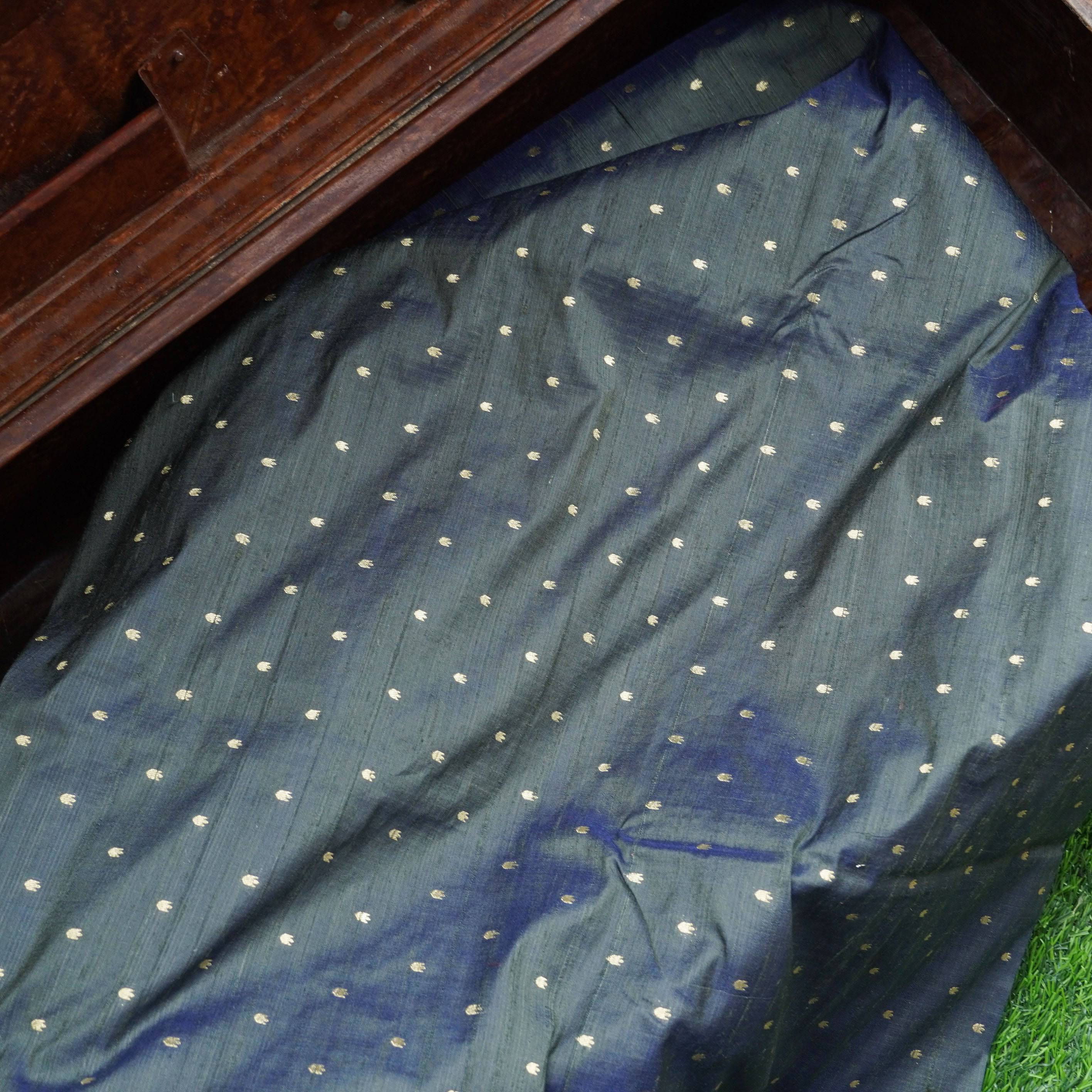 Handwoven Pure Tussar Silk Banarasi Fabric