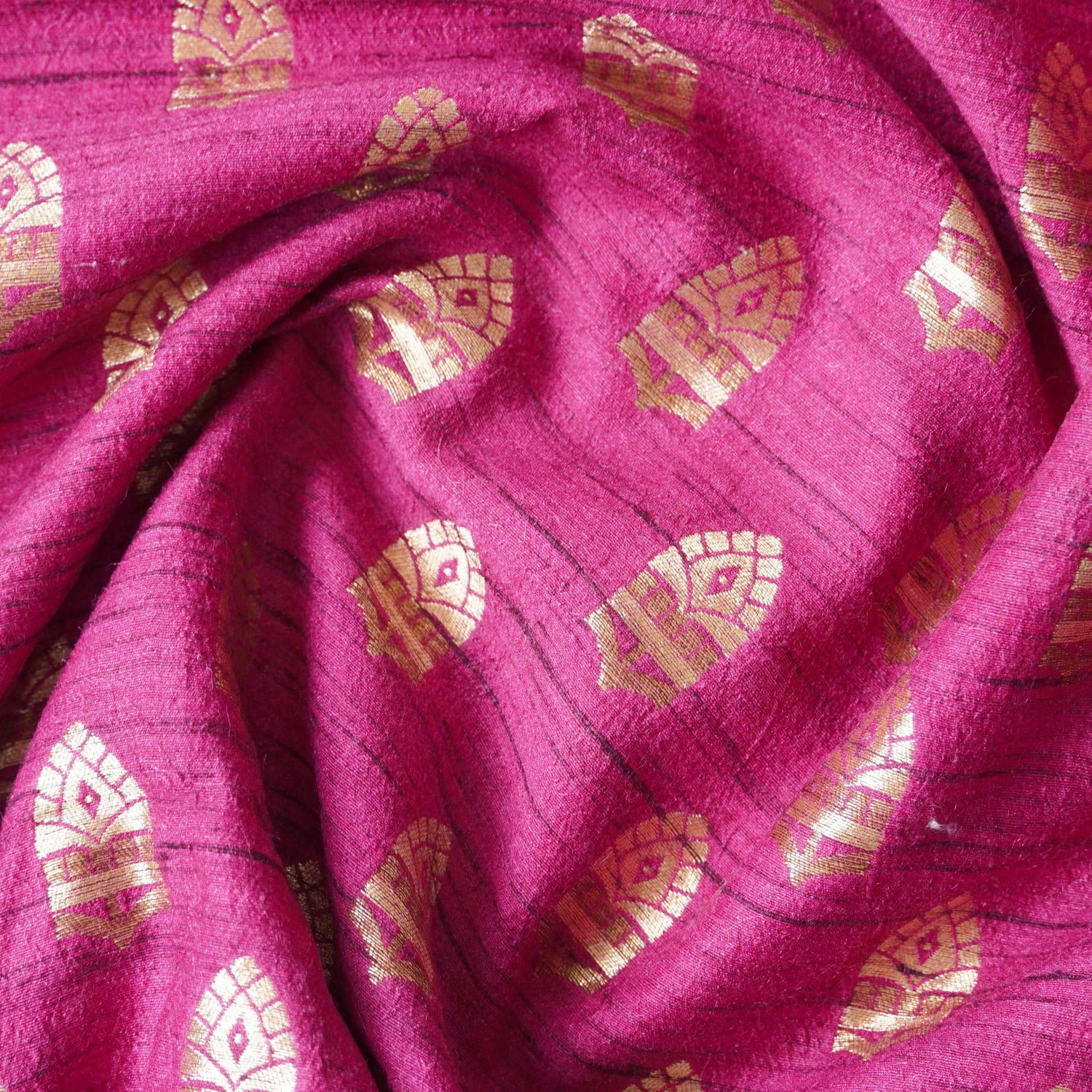 Handwoven Pure Tussar Silk Banarasi Fabric