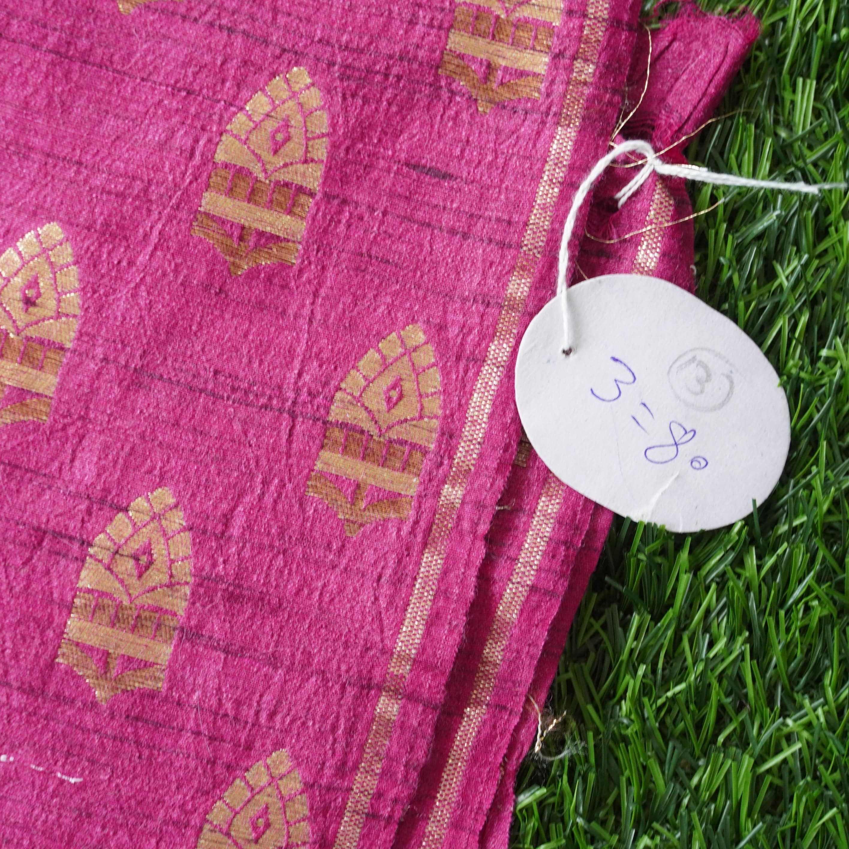 Handwoven Pure Tussar Silk Banarasi Fabric