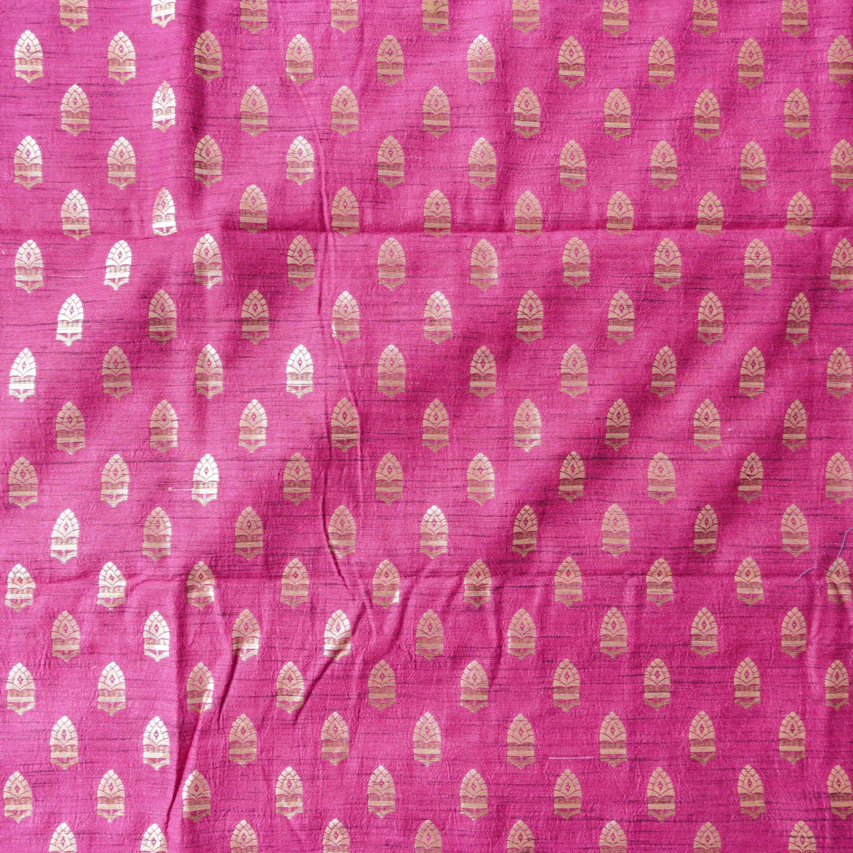 Handwoven Pure Tussar Silk Banarasi Fabric