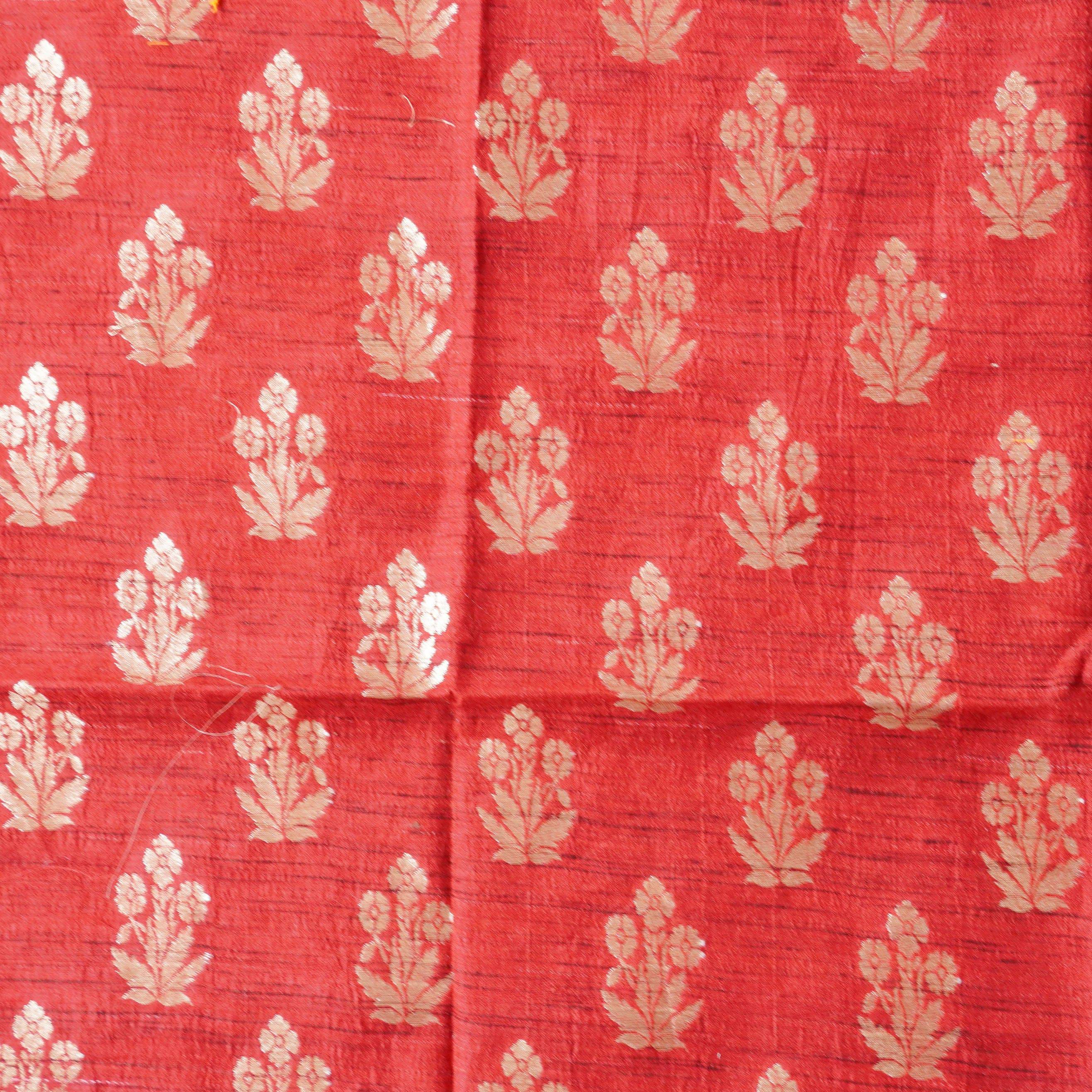 Handwoven Pure Tussar Silk Banarasi Fabric