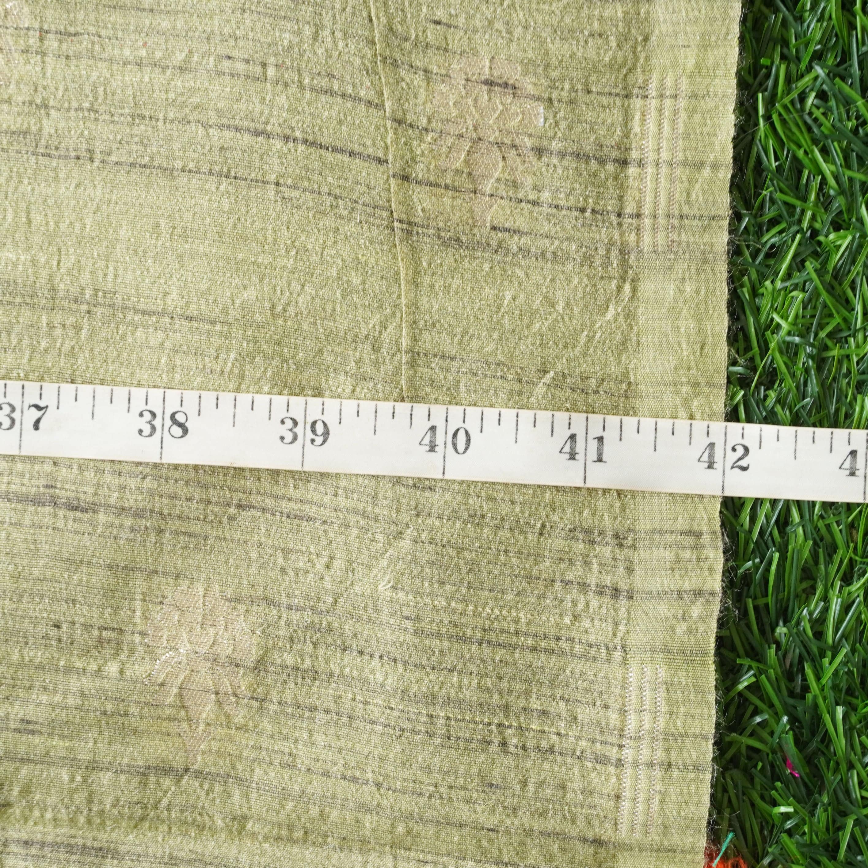Handwoven Pure Tussar Silk Banarasi Fabric