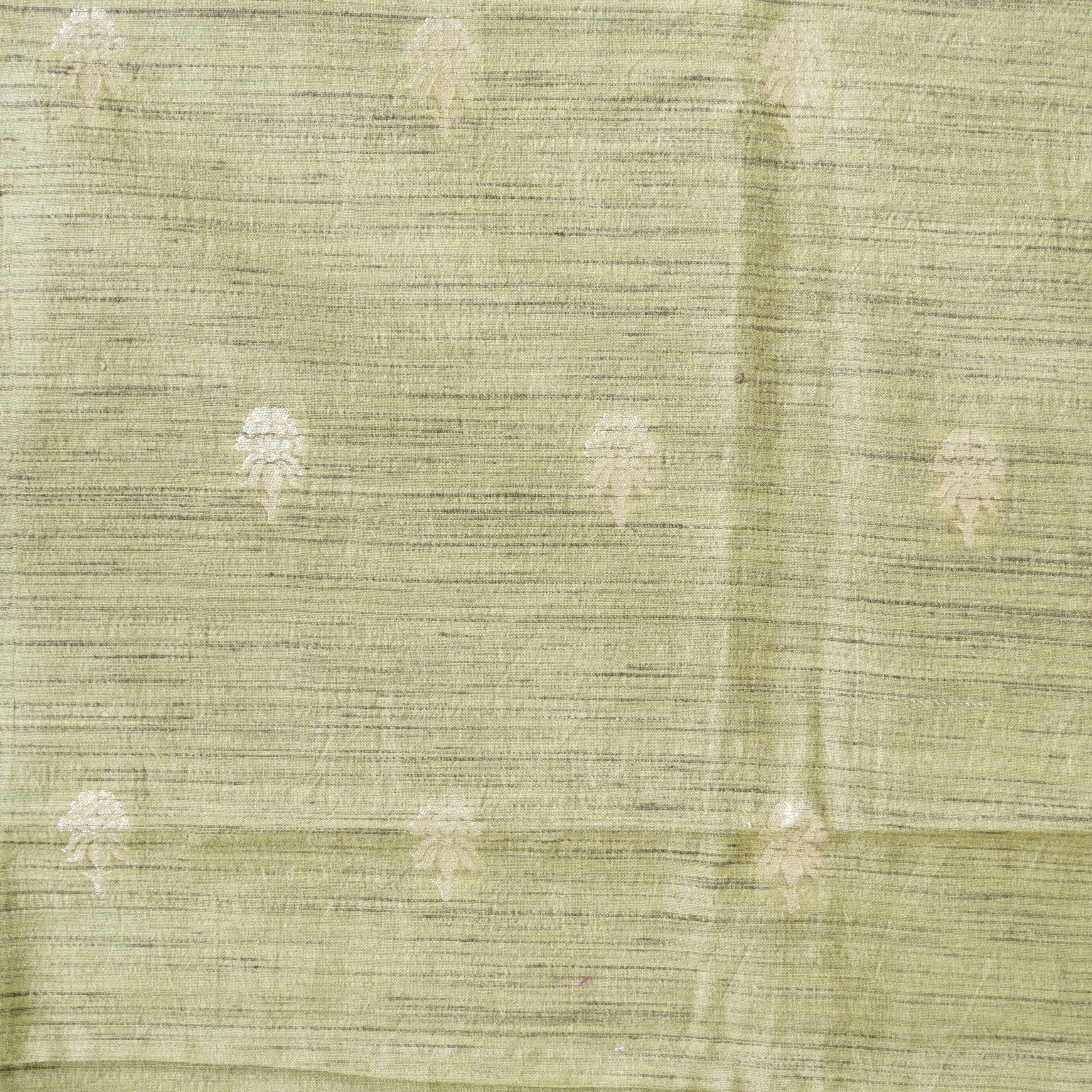 Handwoven Pure Tussar Silk Banarasi Fabric