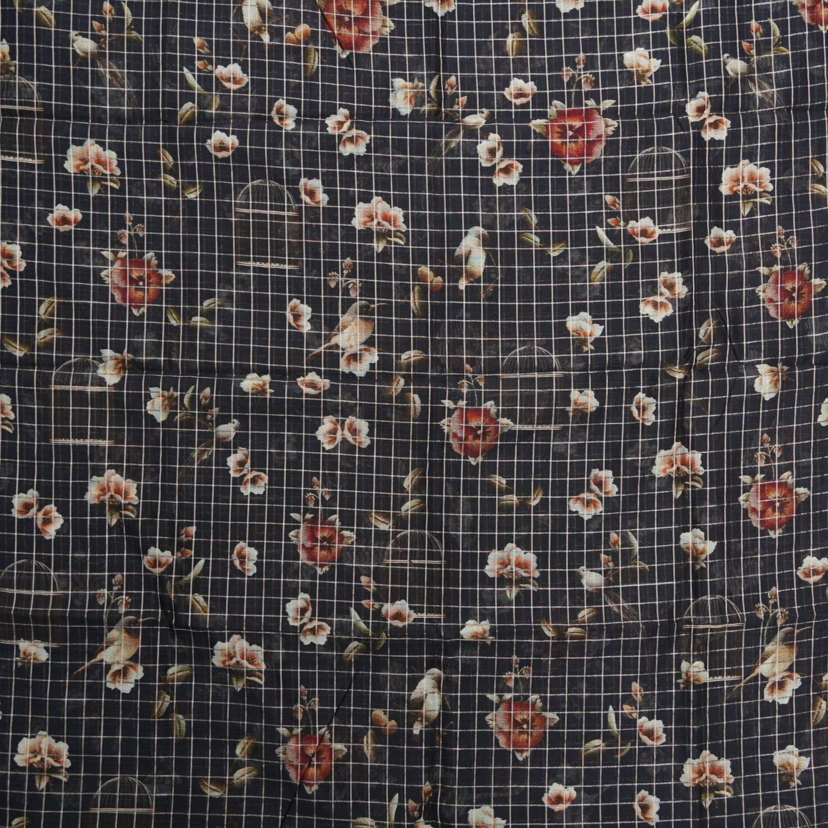 Pure Chanderi Silk Print Fabric
