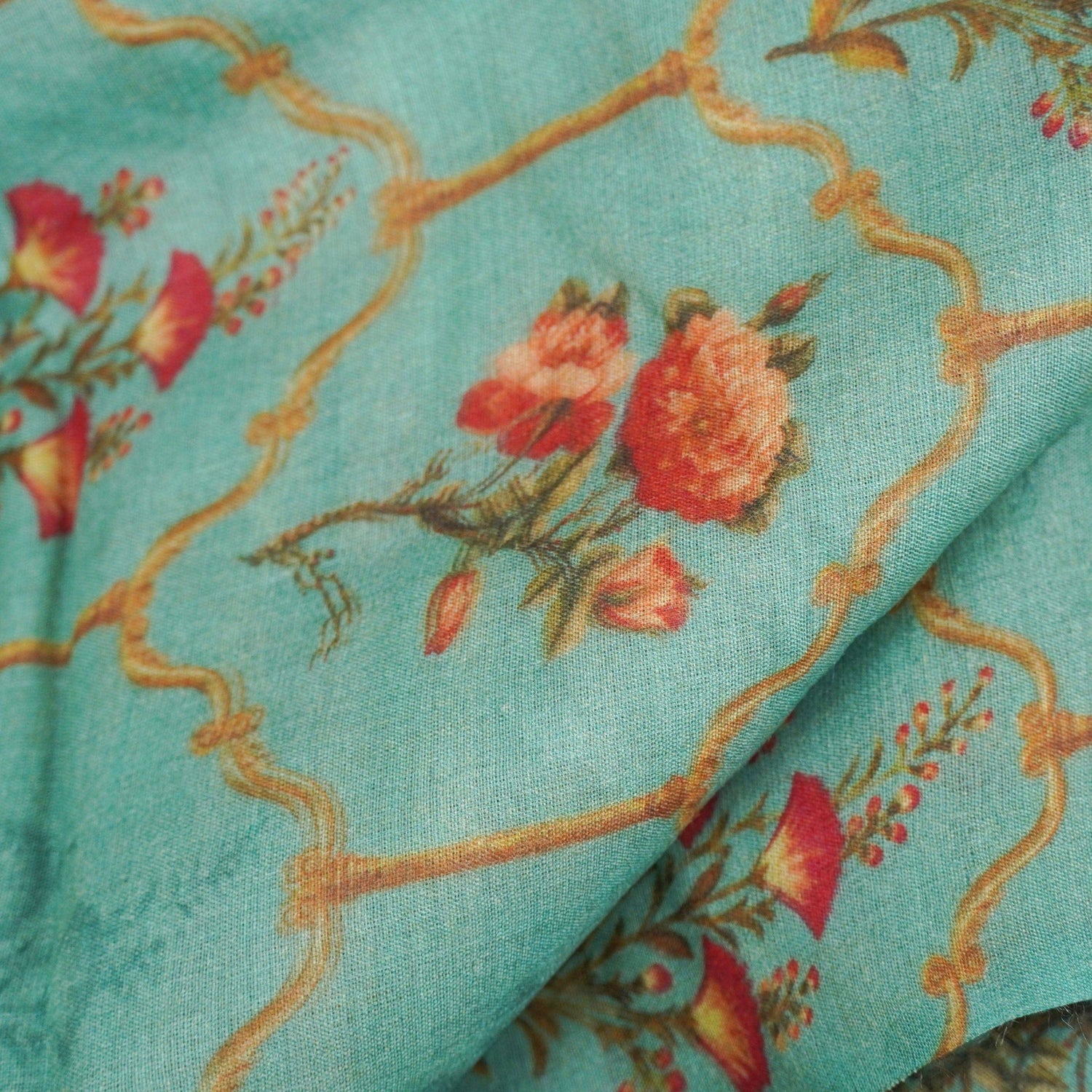 Pure Tussar Georgette Silk Print Fabric