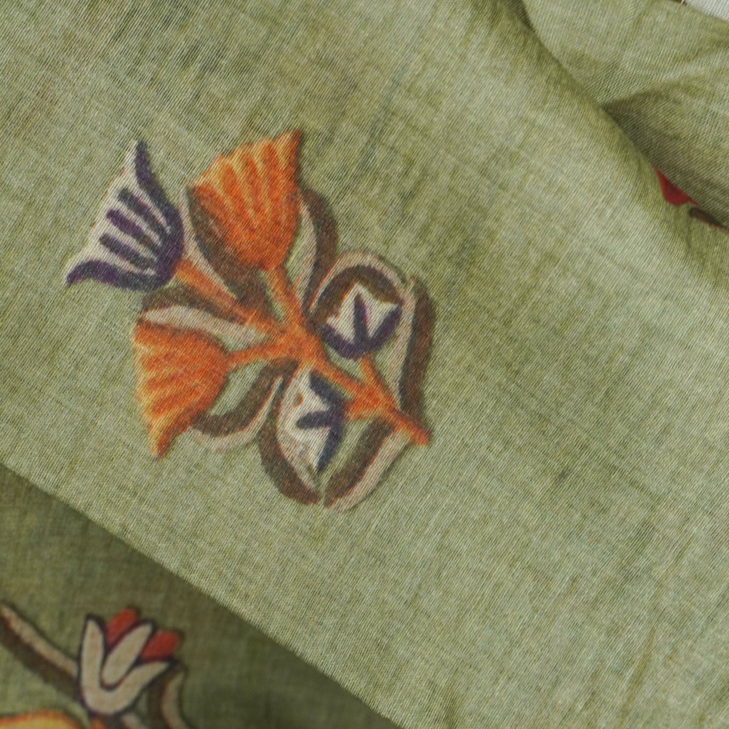 Pure Tussar Georgette Silk Print Fabric