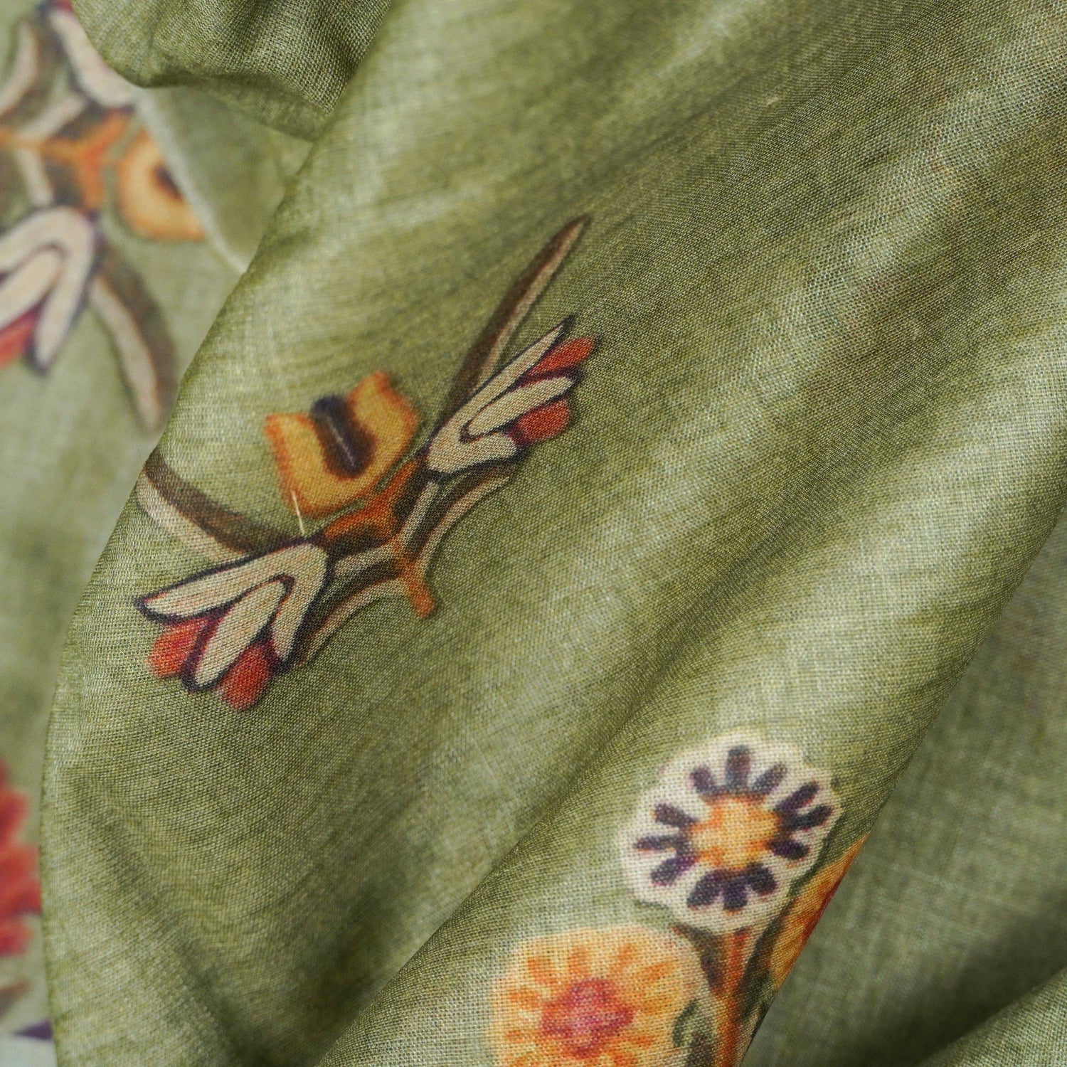 Pure Tussar Georgette Silk Print Fabric