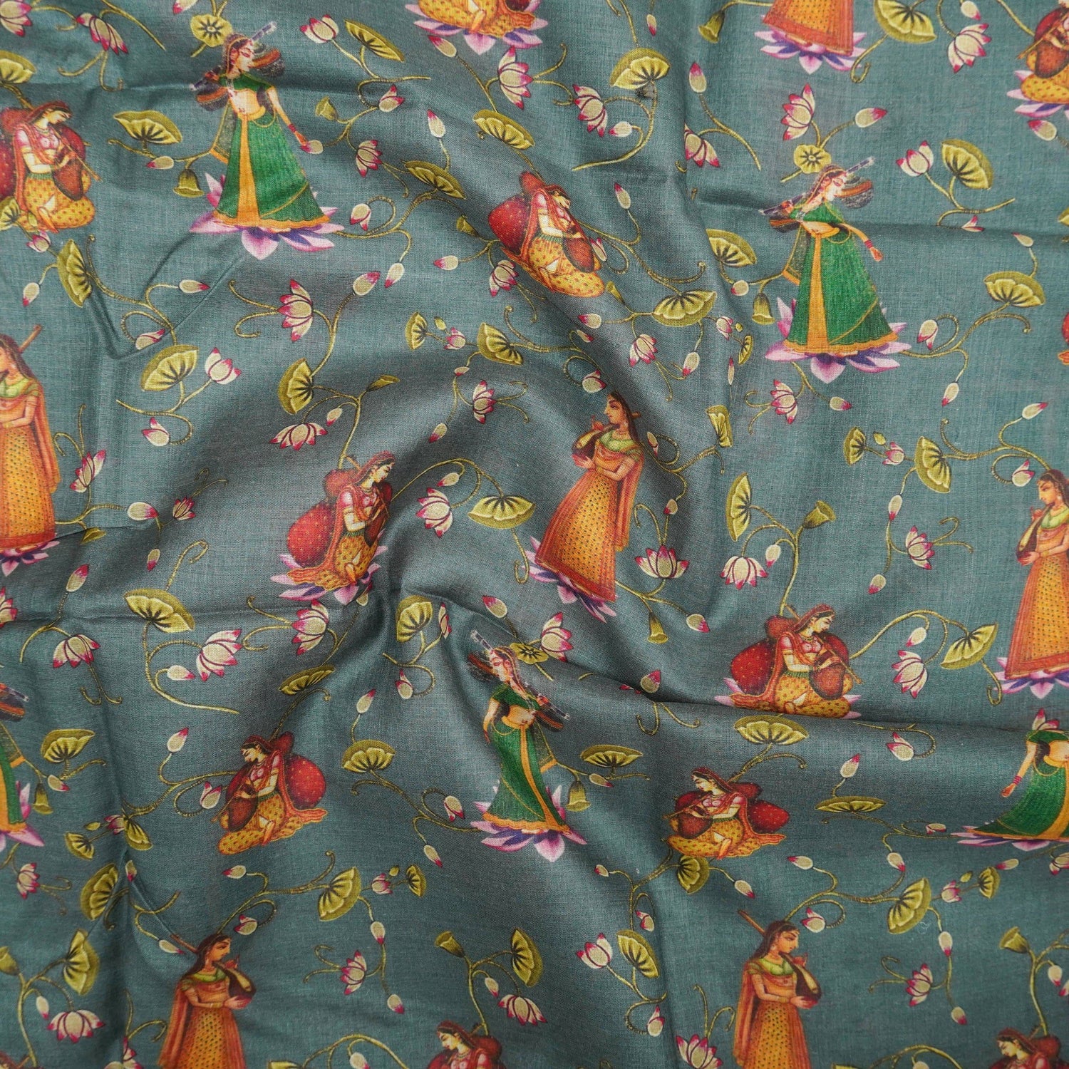 Pure Tussar Georgette Silk Print Fabric