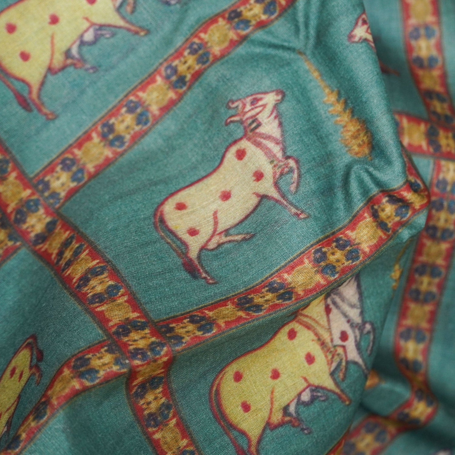 Pure Tussar Georgette Silk Print Fabric