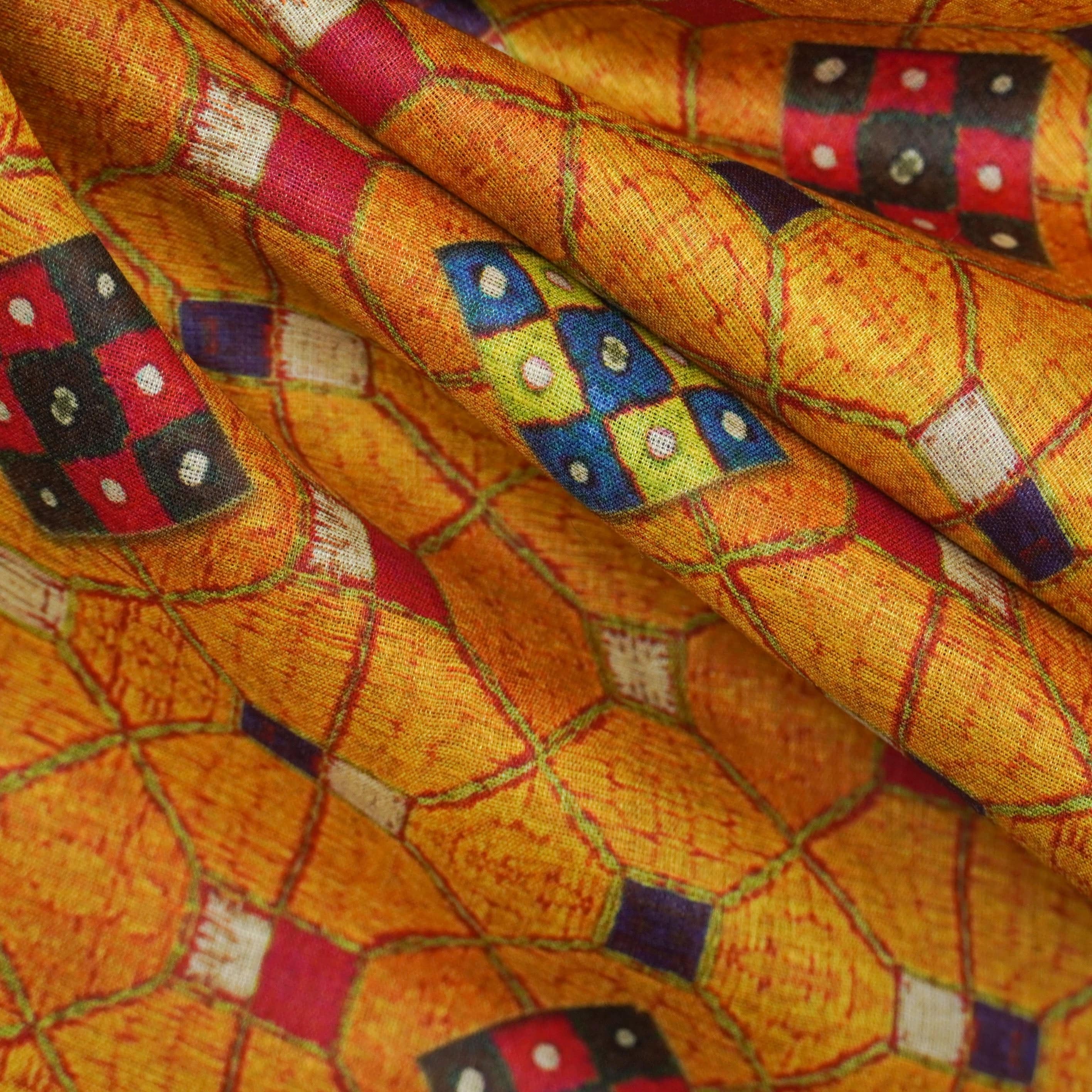 Pure Tussar Georgette Silk Print Fabric