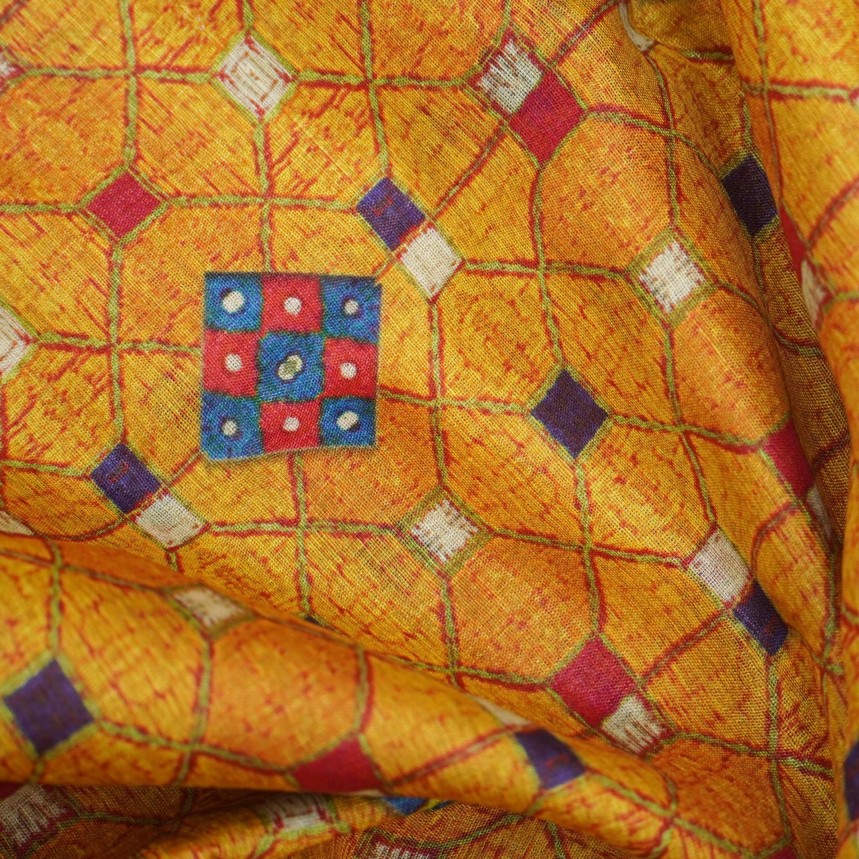 Pure Tussar Georgette Silk Print Fabric