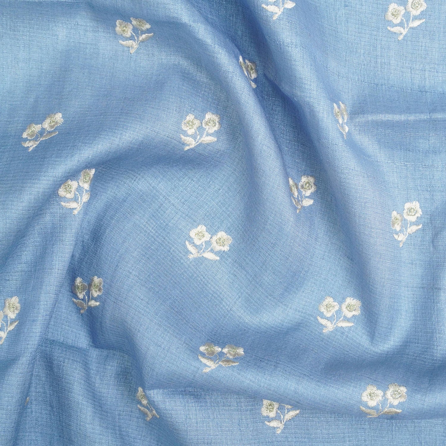 Pure Tussar Silk Banarasi Fabric with Embroidery