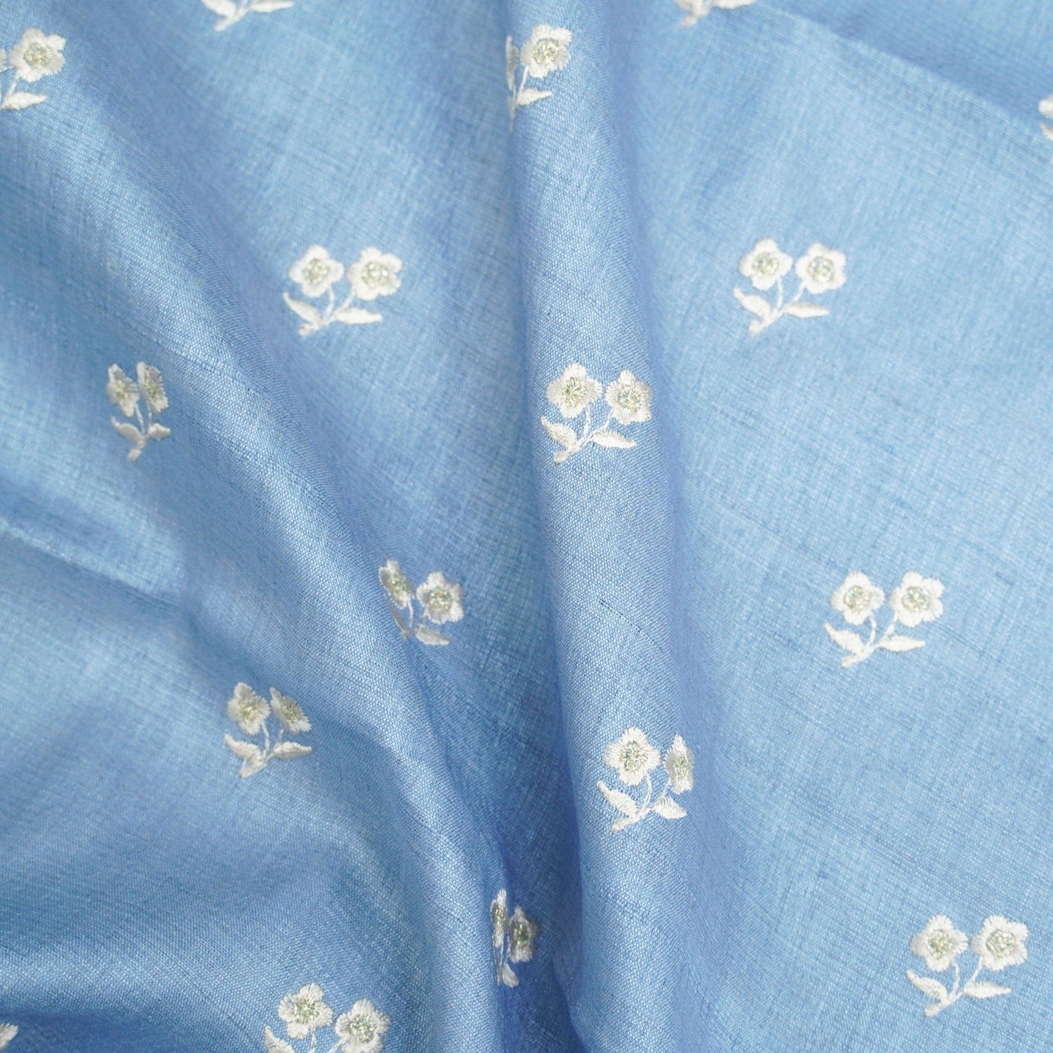 Pure Tussar Silk Banarasi Fabric with Embroidery