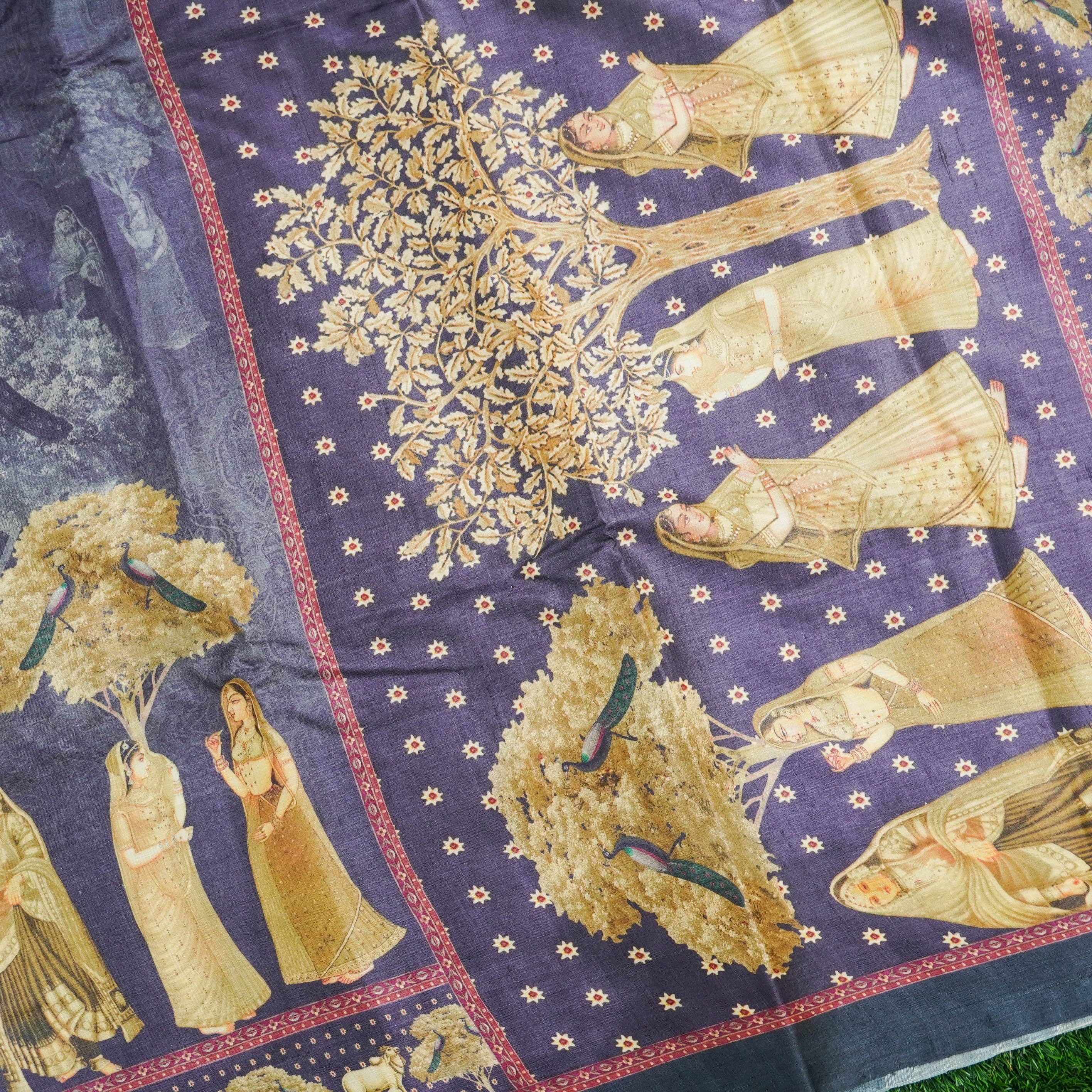 Tussar Silk Print Saree