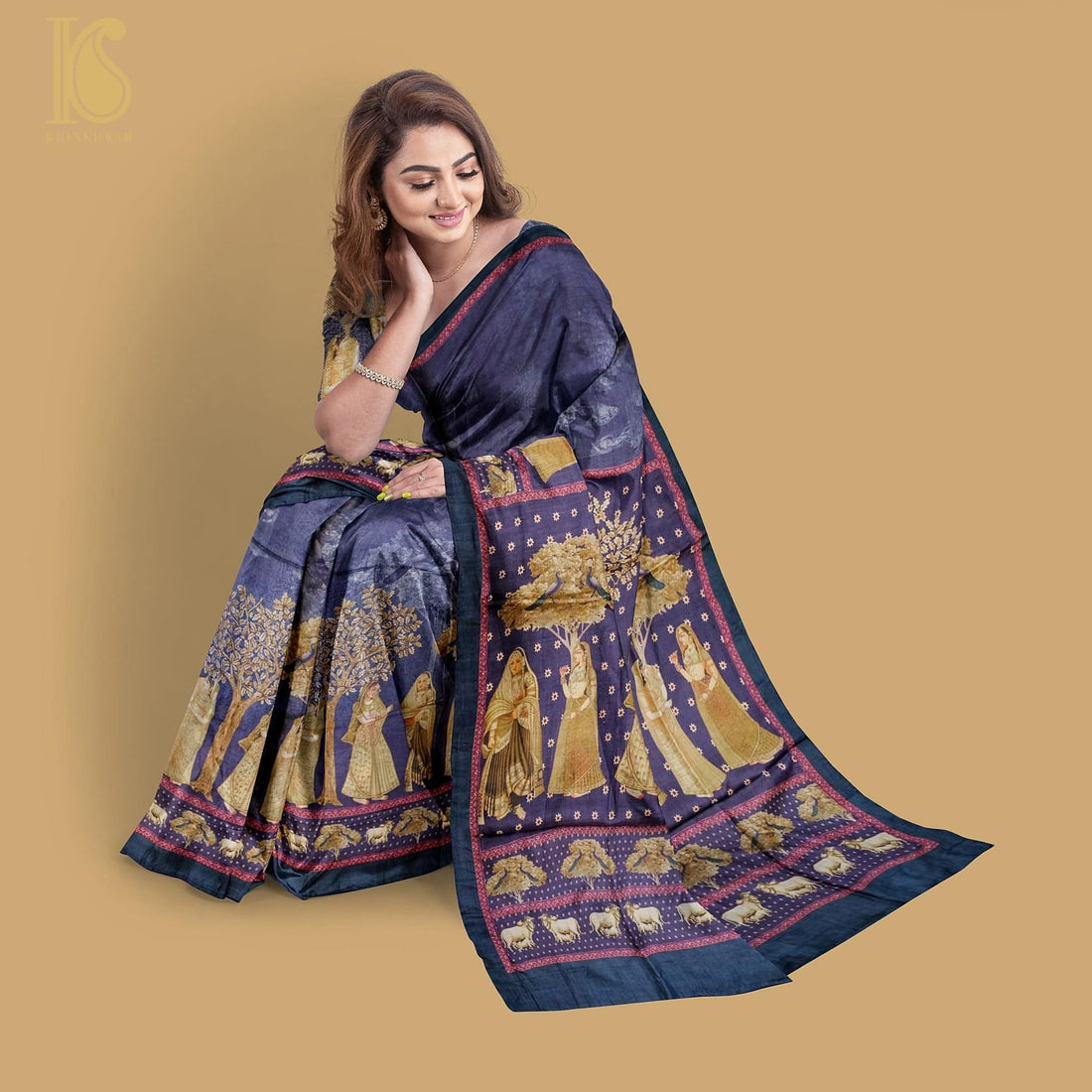 Tussar Silk Print Saree