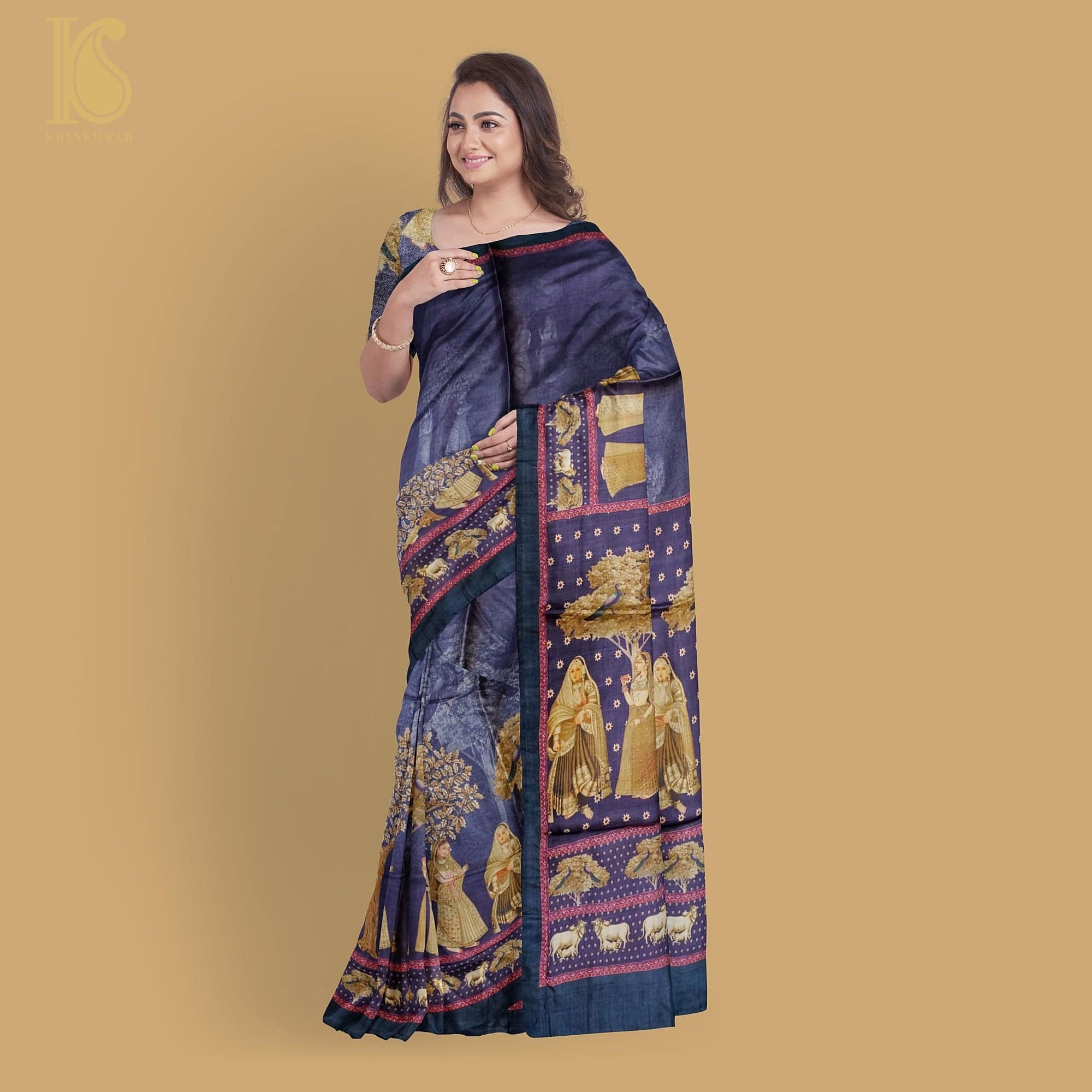 Tussar Silk Print Saree