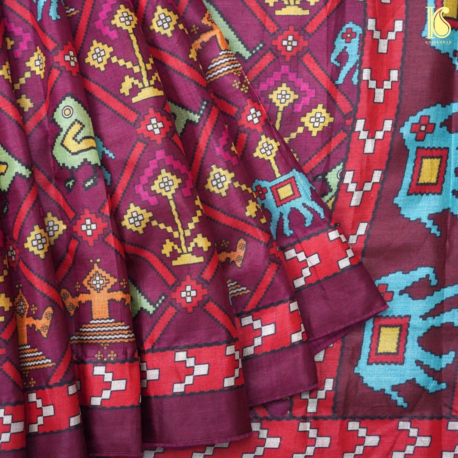 Tussar Silk Patola Printed Saree