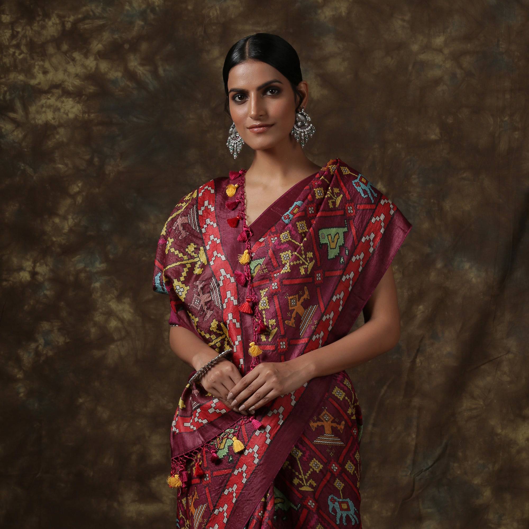 Tussar Silk Patola Printed Saree