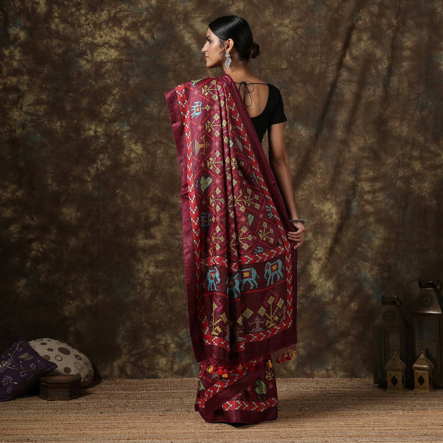 Tussar Silk Patola Printed Saree