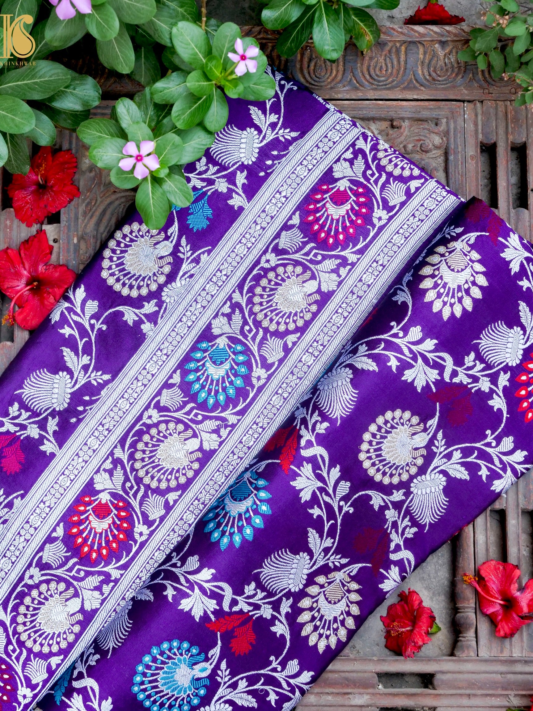 Banarasi Katan Silk Handwoven Kadwa Jaal Saree