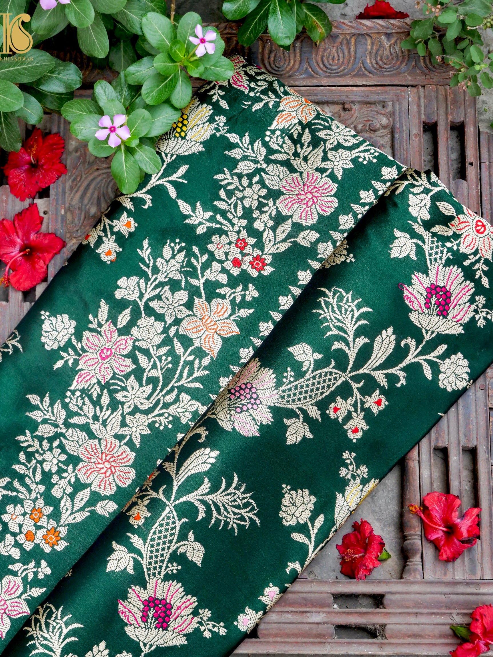 Banarasi Katan Silk Handwoven Kadwa Jaal Saree