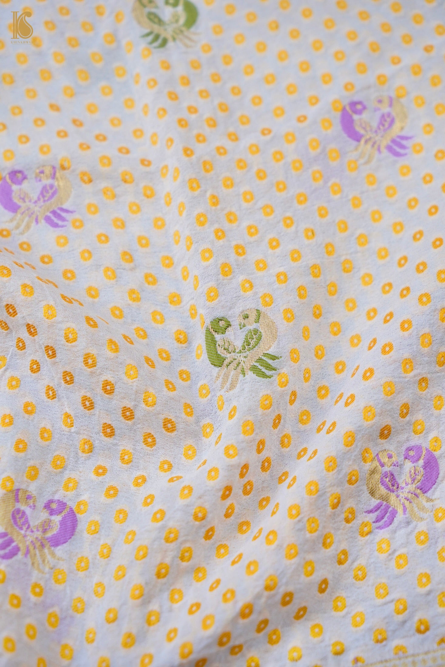 Georgette Banarasi Dyeable Woven Bandhani Peacock Dupatta
