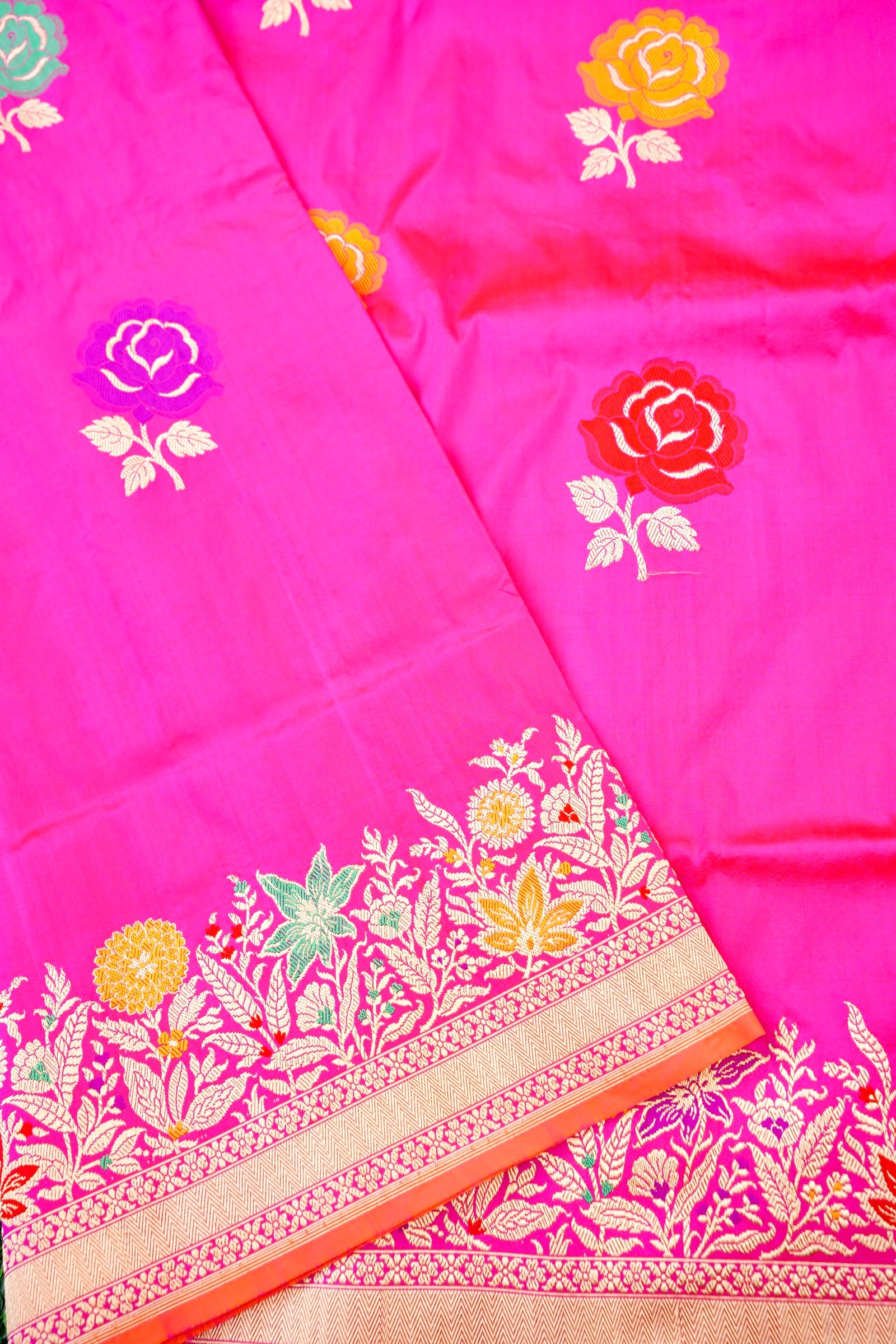 Handloom Banarasi Pure Katan Silk Kadwa Saree