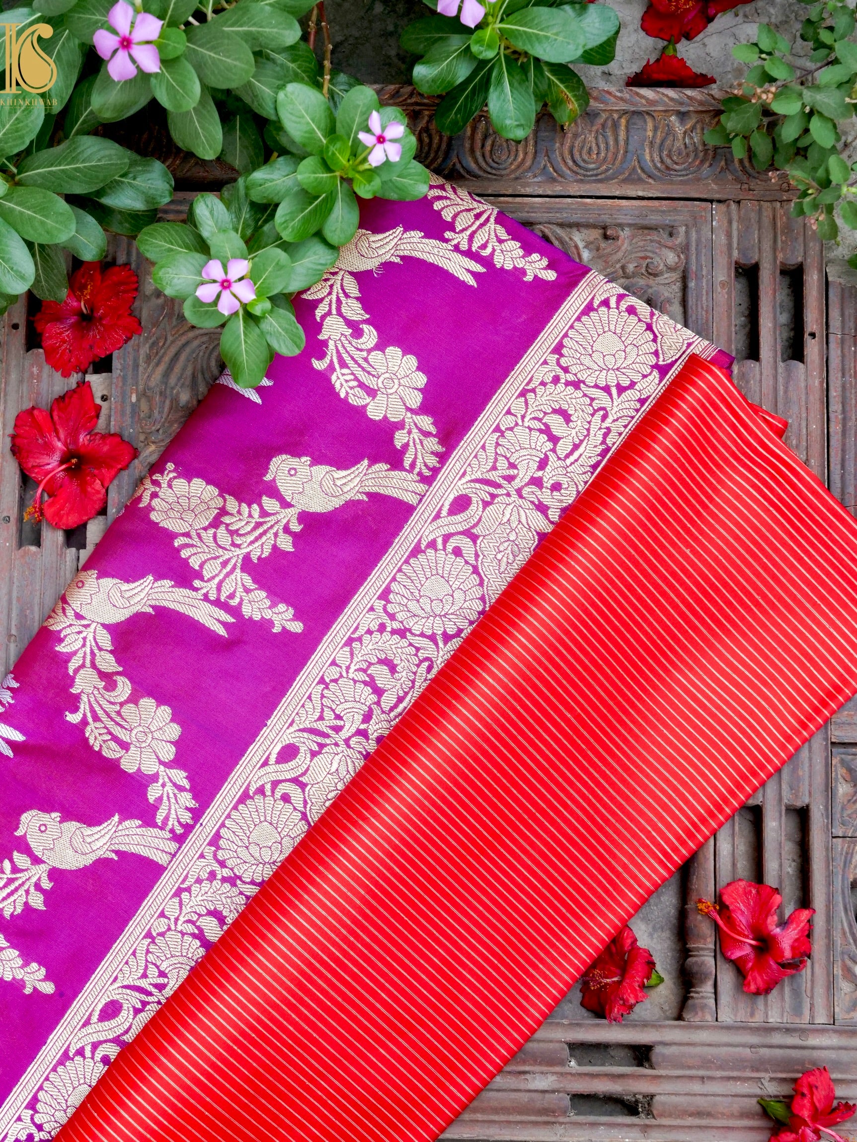 Banarasi Katan Silk Handwoven Kadwa Saree