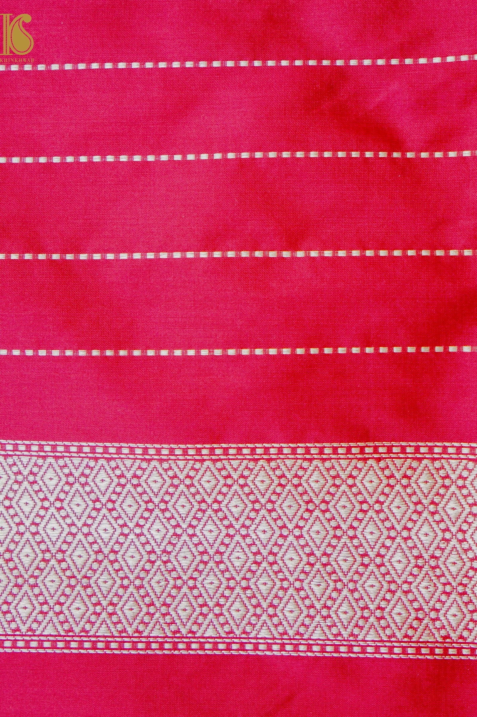 Banarasi Handloom Pure Katan Silk Kadwa Saree with Alfi Border