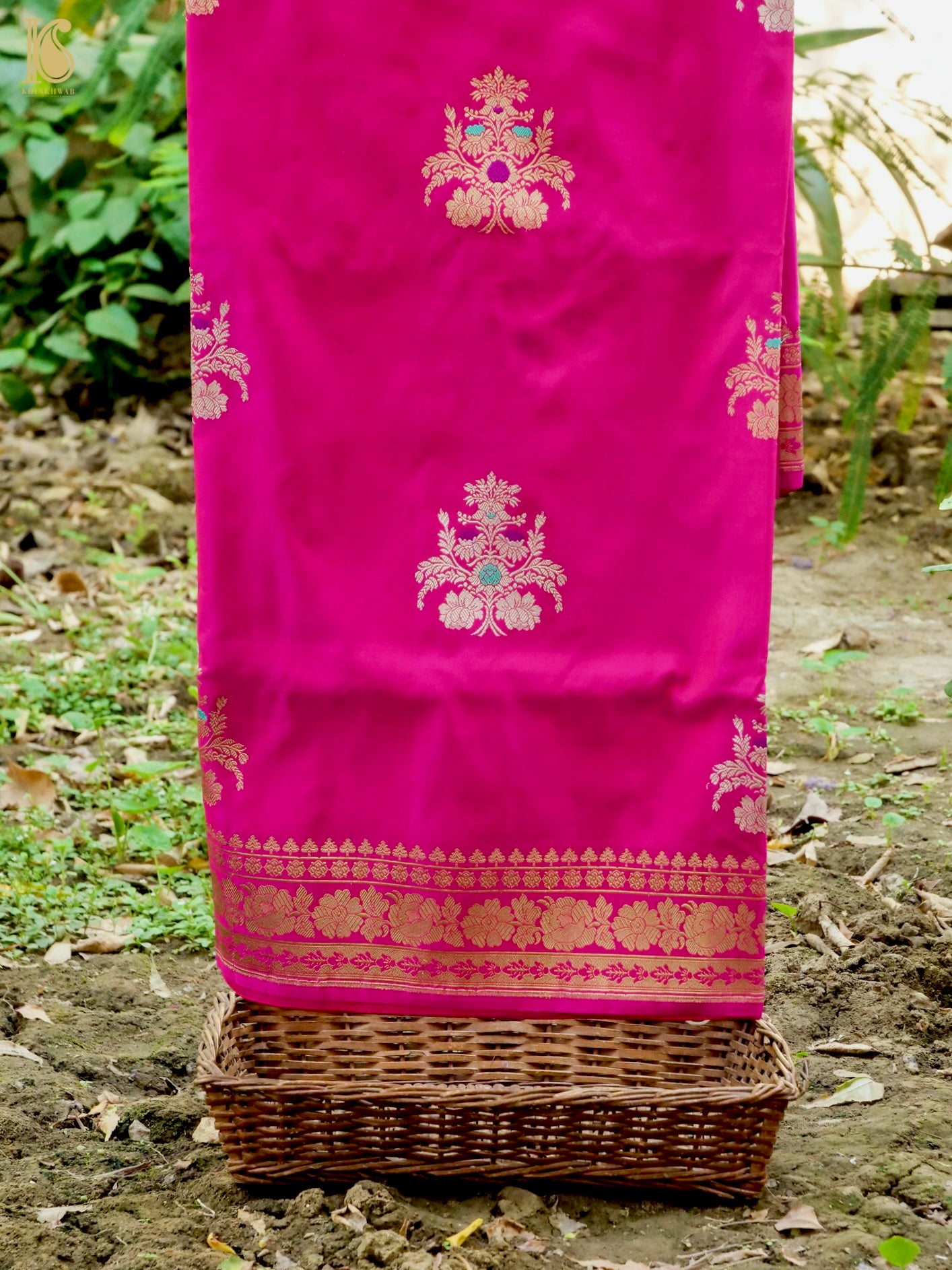 Handwoven Pure Sateen Silk Kadwa Banarasi Saree