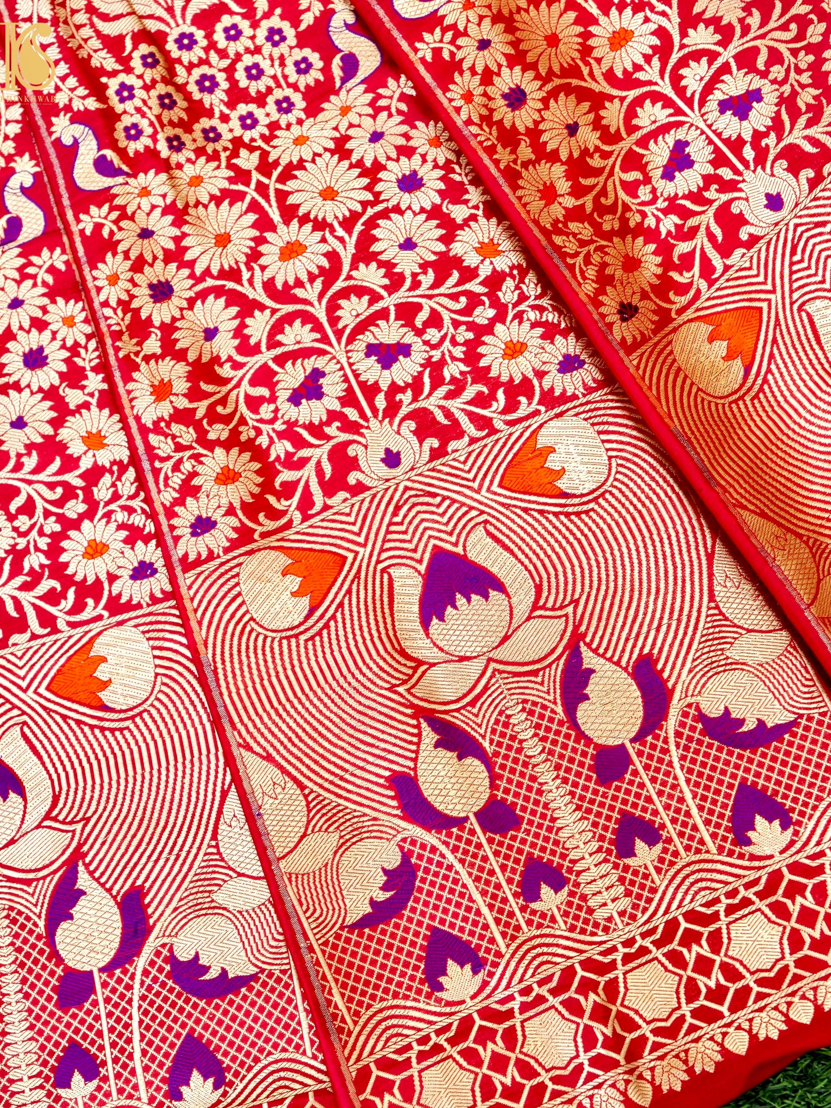 Handloom Banarasi Katan Silk Kalidar Mrinala Lehenga