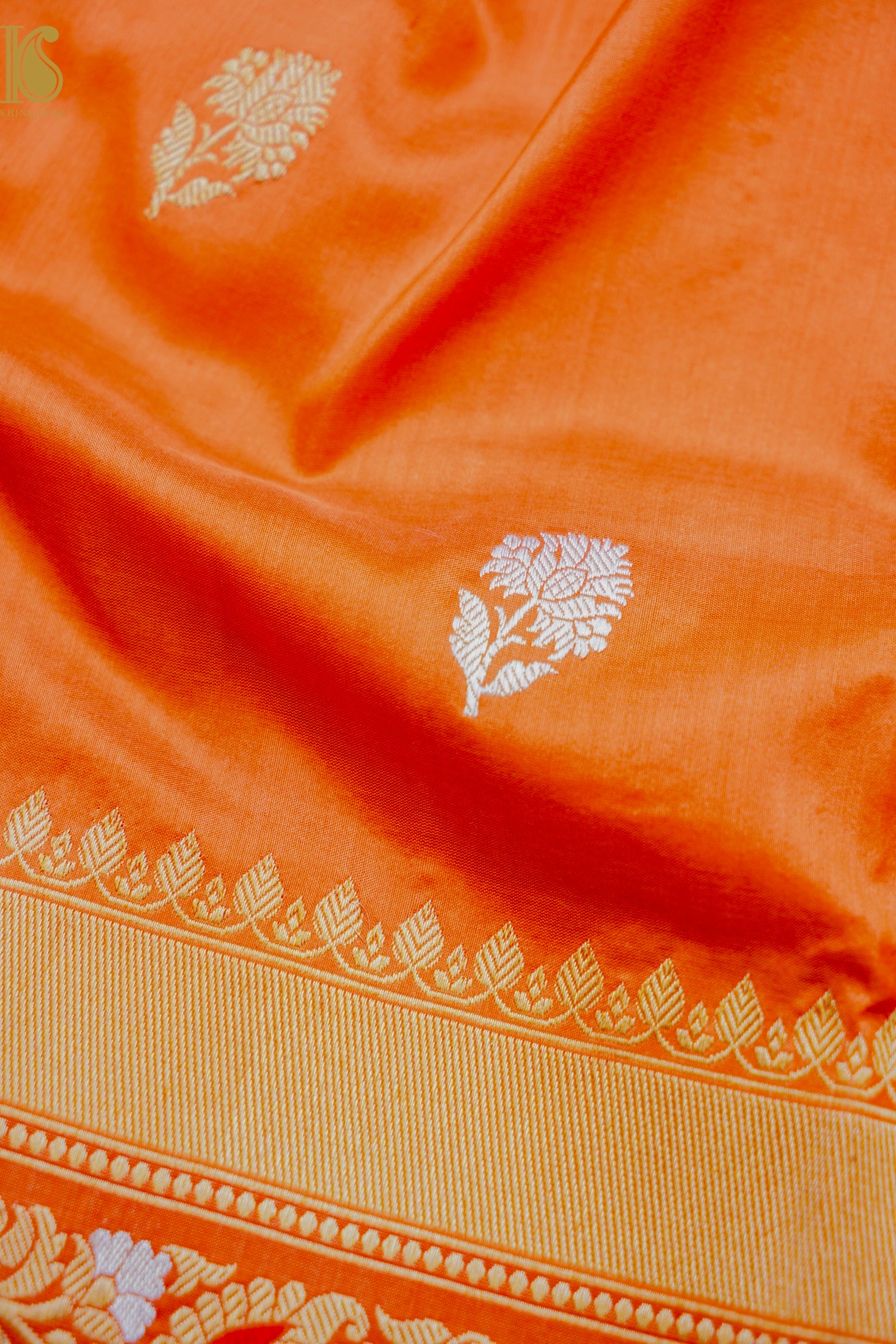 Banarasi Handloom Pure Katan Silk Kadwa Saree with Alfi Border