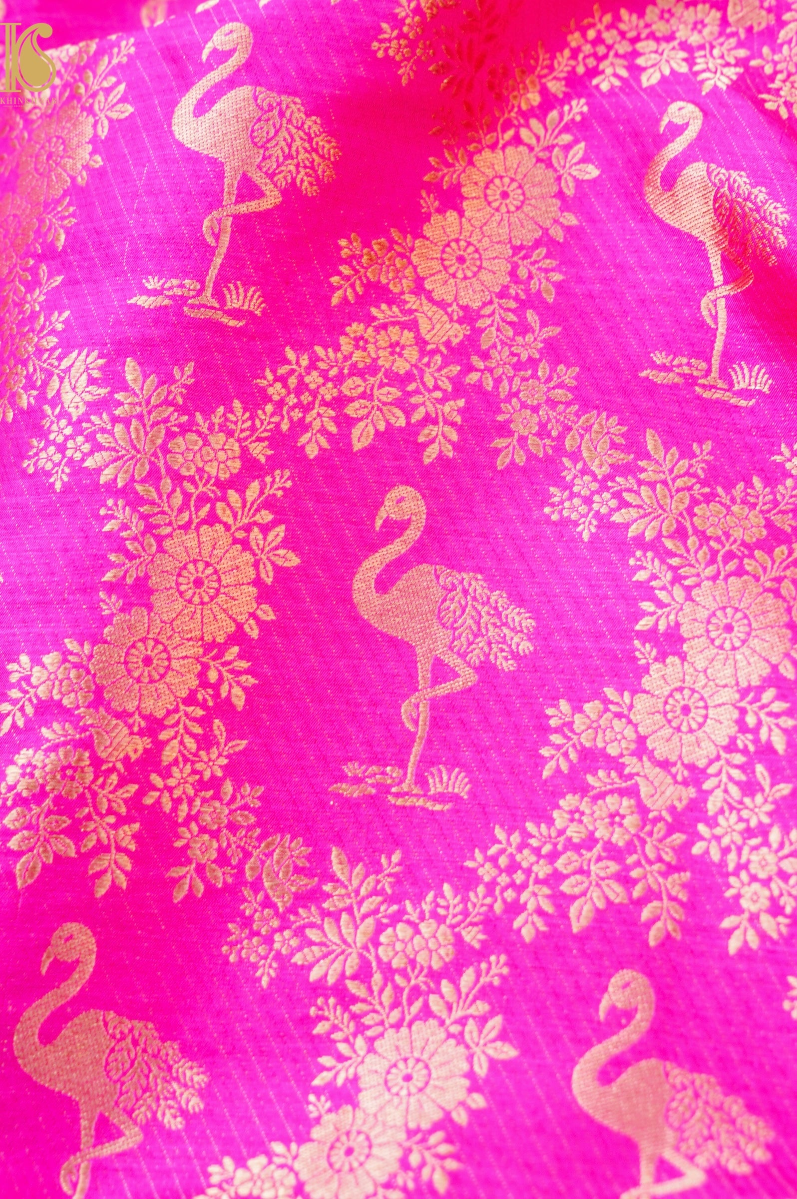 Handloom Pure Brocade Banarasi Crane Fabric