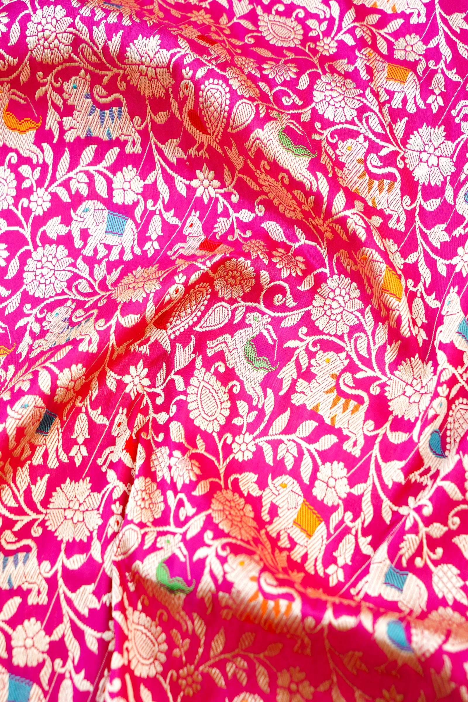 Handloom Banarasi Katan Shikargah Saree