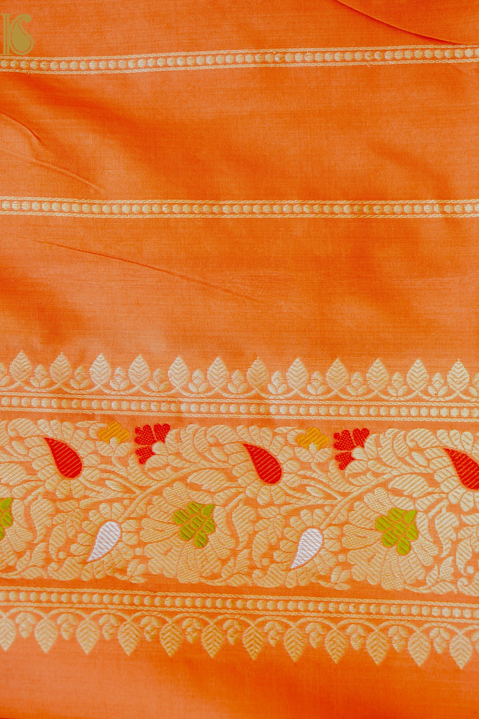 Banarasi Handloom Pure Katan Silk Kadwa Saree with Alfi Border