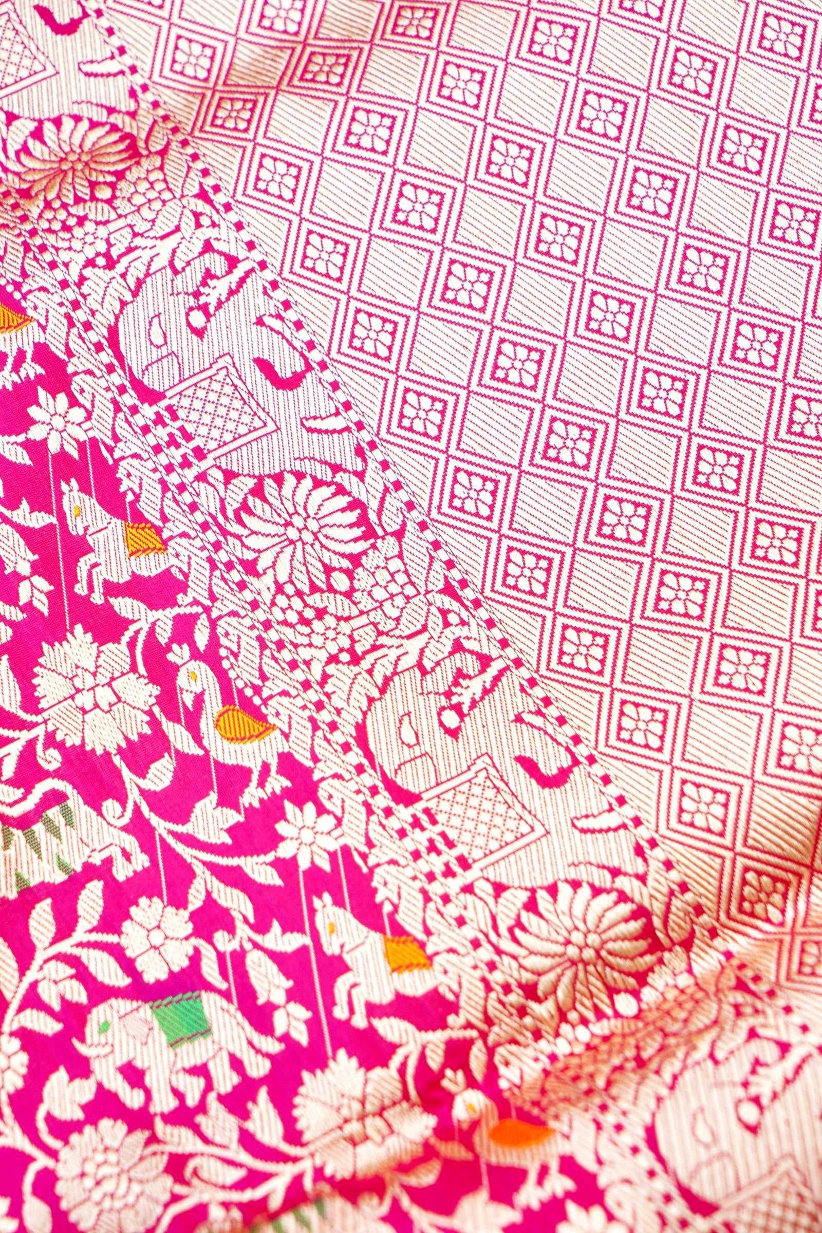 Handloom Banarasi Katan Shikargah Saree