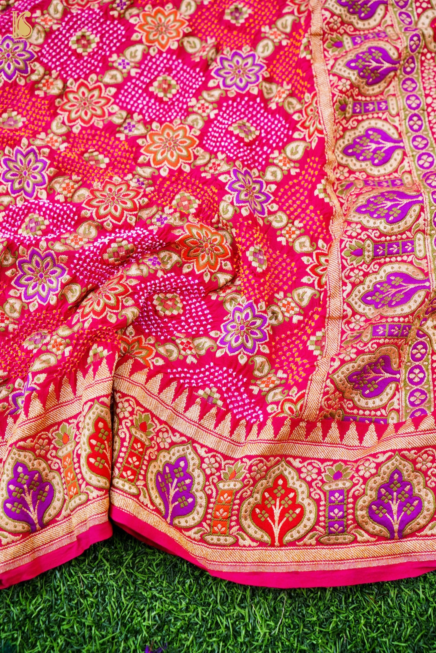 Georgette Banarasi Dahlia Bandhani Dupatta