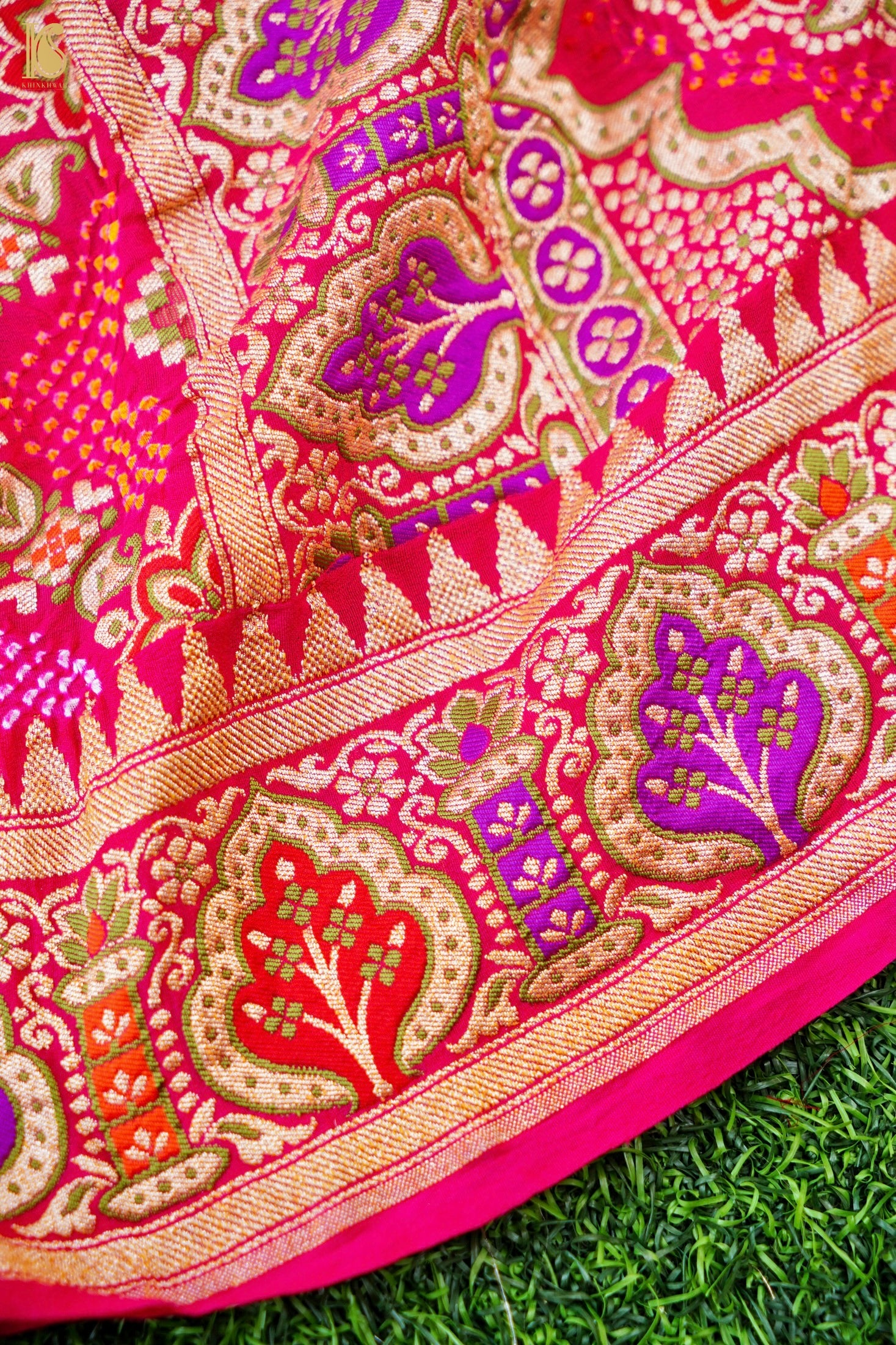 Georgette Banarasi Dahlia Bandhani Dupatta