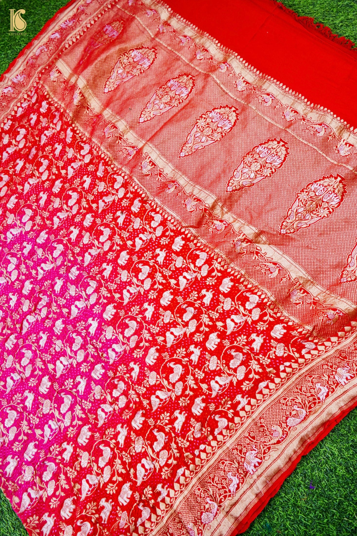 Banarasi Bandhani Georgette Shikargah Dupatta